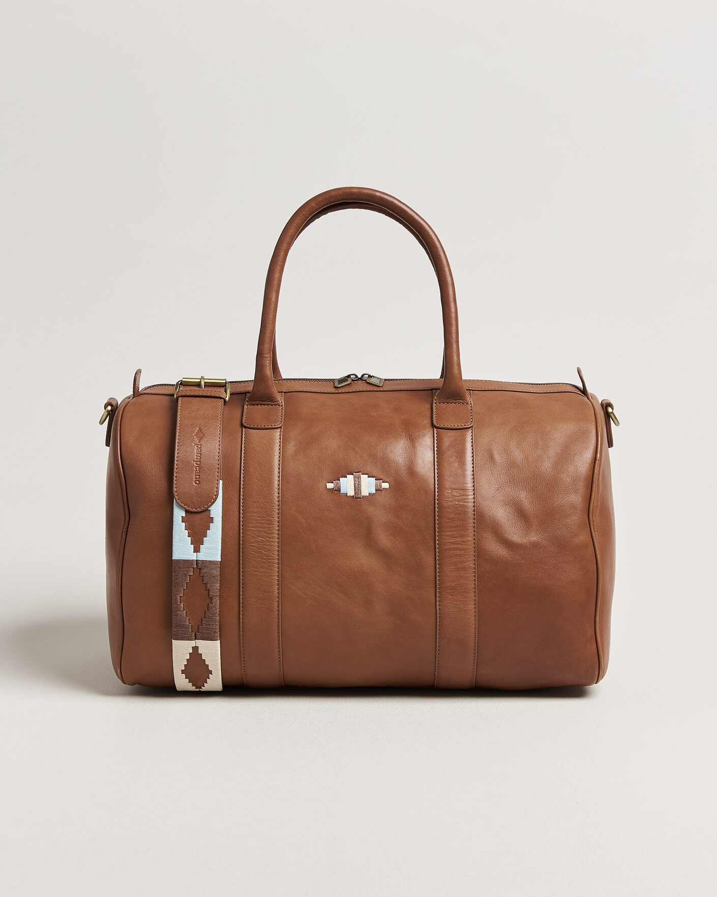 Herr | Väskor | Pampeano | Varon Small Leather Weekend Bag Tan