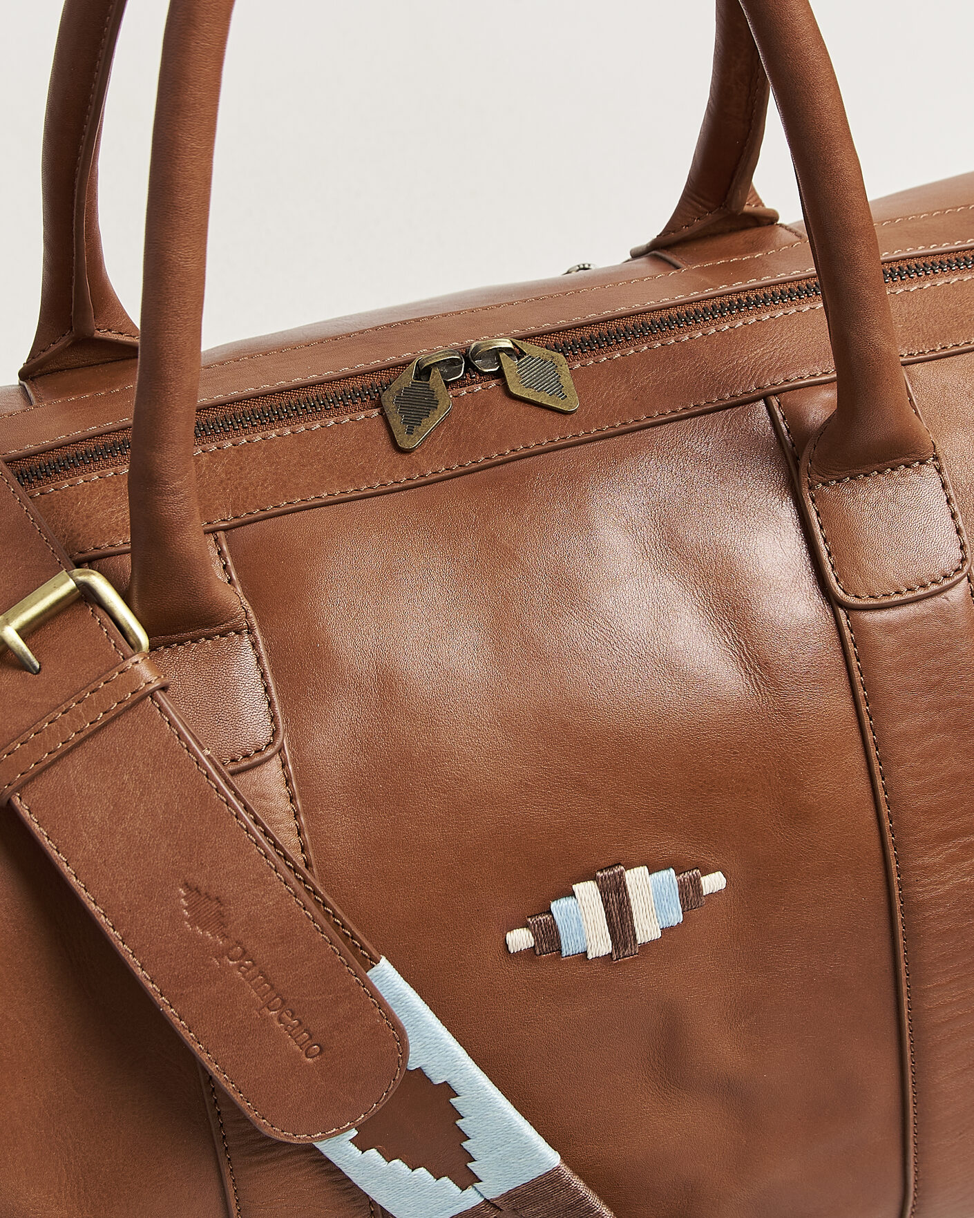 Herr | Väskor | Pampeano | Varon Small Leather Weekend Bag Tan