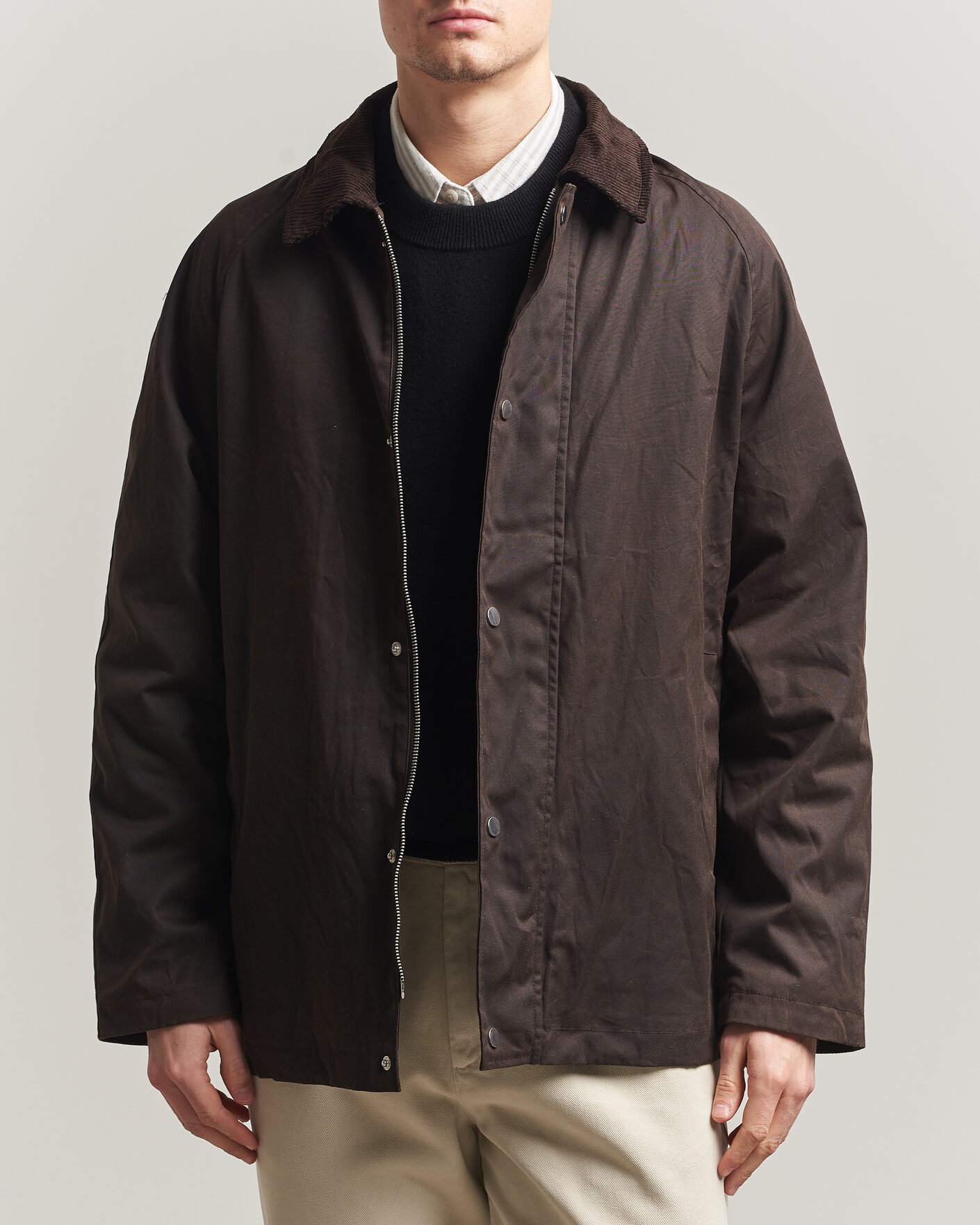 Herr | Jackor | A Day's March | Limestone Waxed Jacket Dark Brown