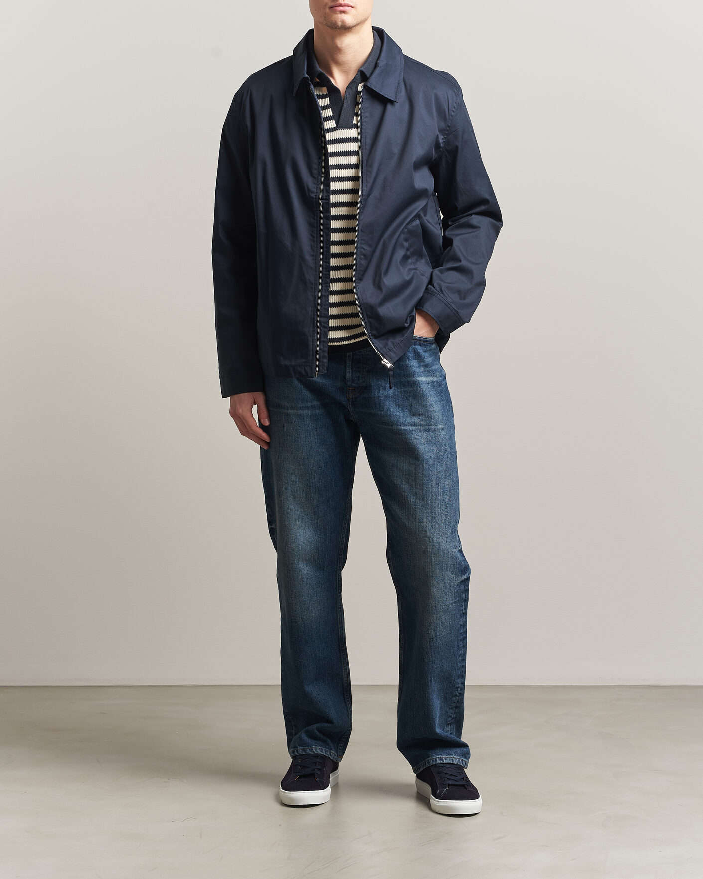Herr | Jackor | A Day's March | Garland Cotton Jacket Navy