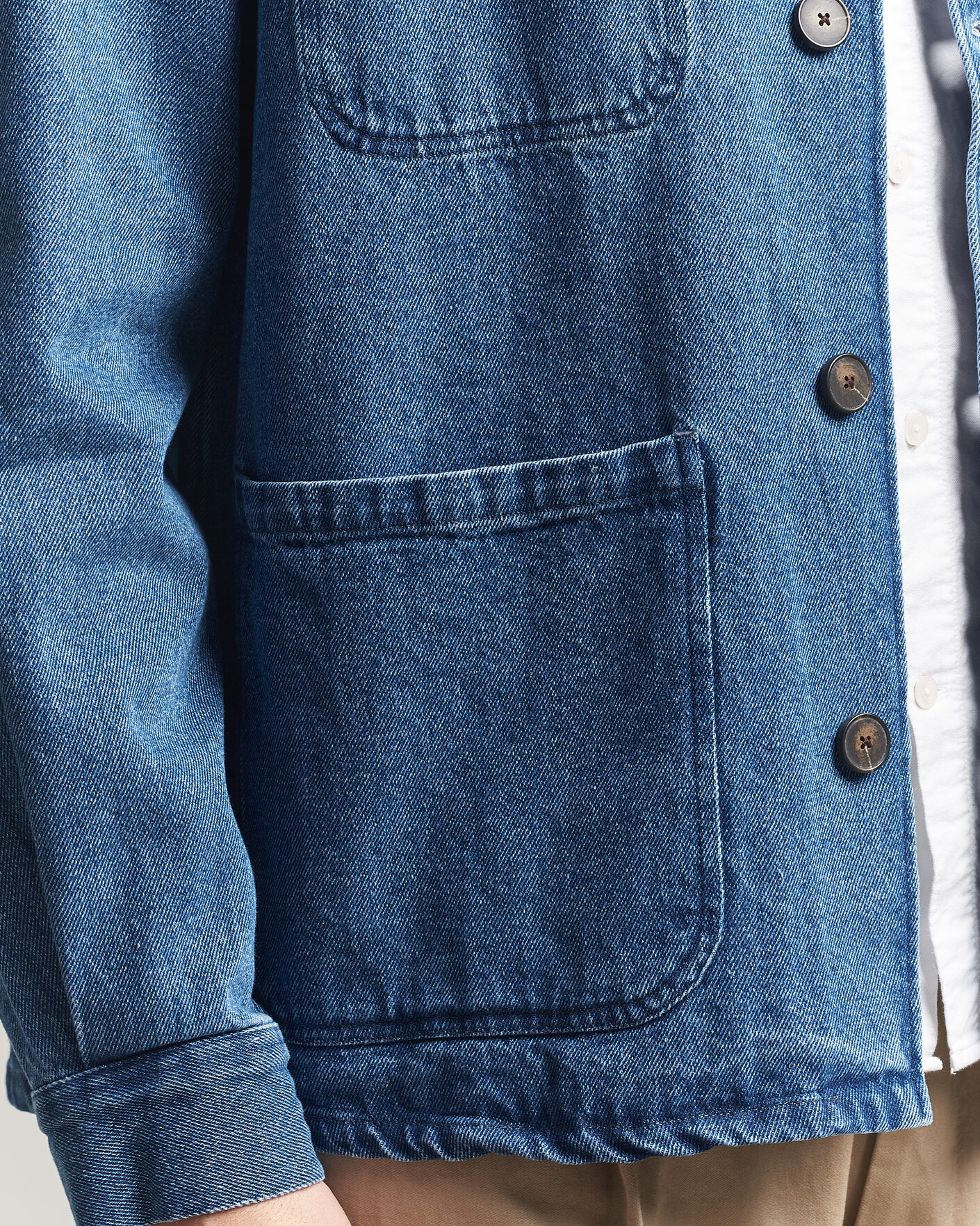 Herr | Skjortor | A Day's March | Algot Denim Overshirt Washed Blue