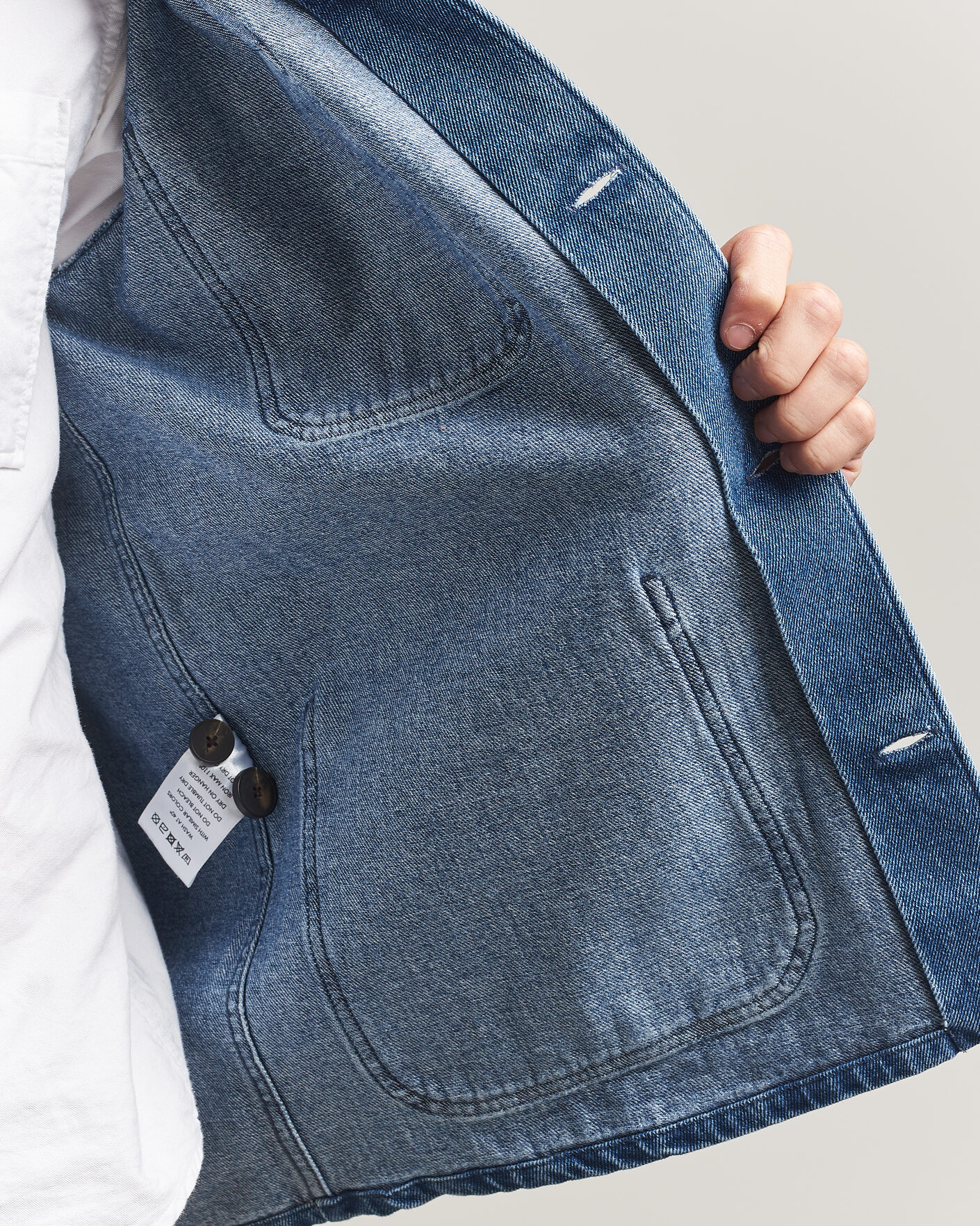 Herr | Skjortor | A Day's March | Algot Denim Overshirt Washed Blue
