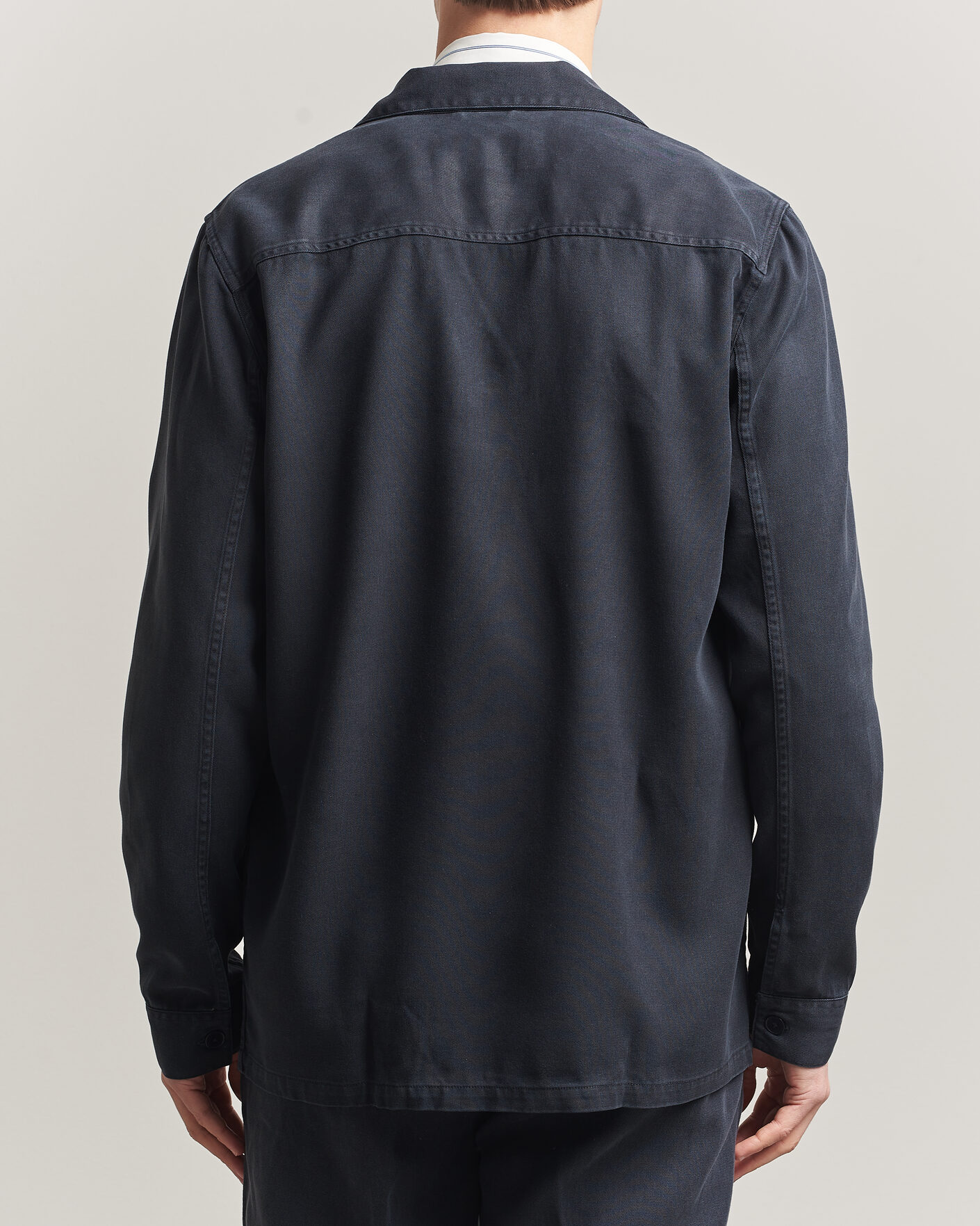Herr | Skjortor | A Day's March | Banagher Lyocell Overshirt Navy
