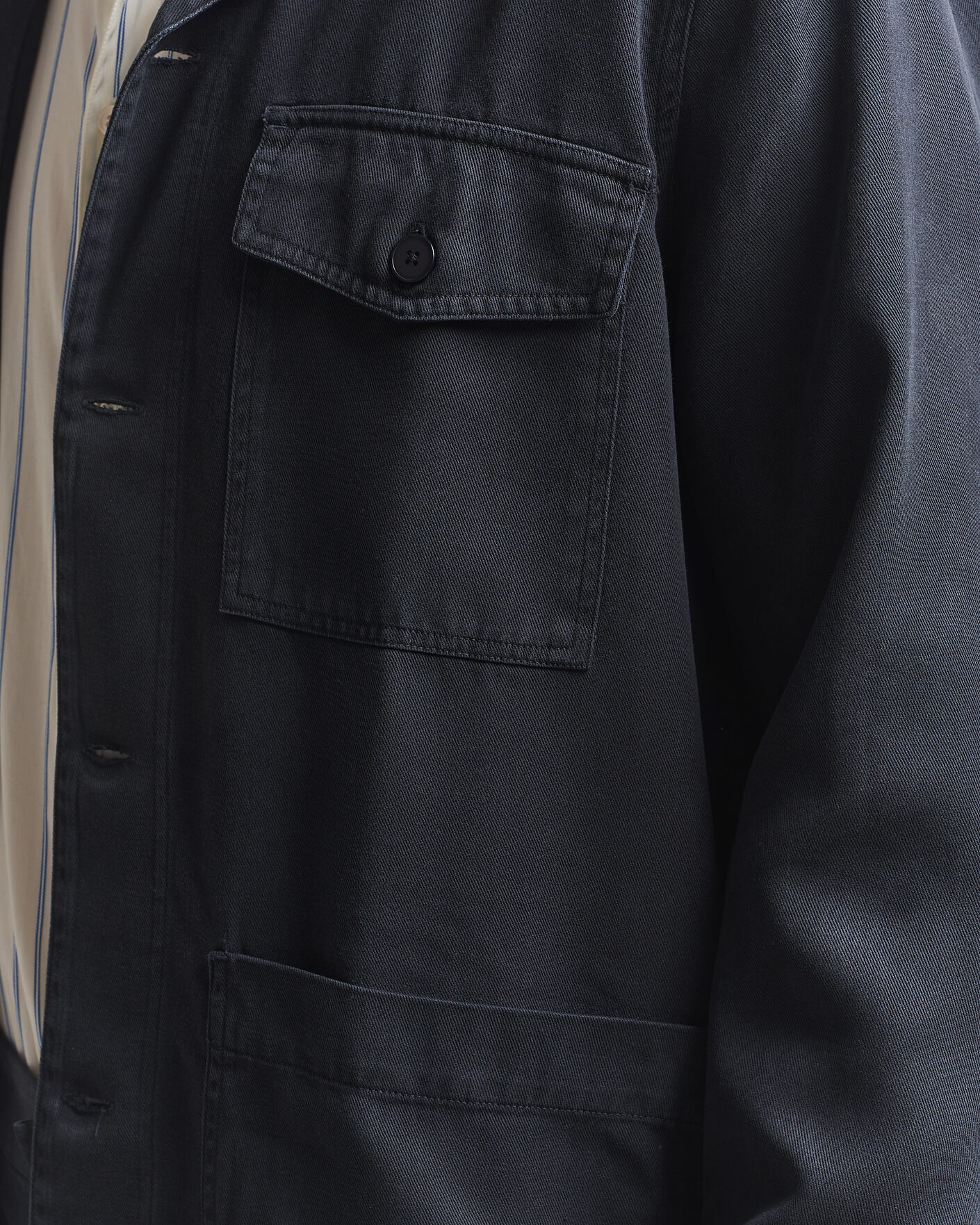 Herr | Skjortor | A Day's March | Banagher Lyocell Overshirt Navy
