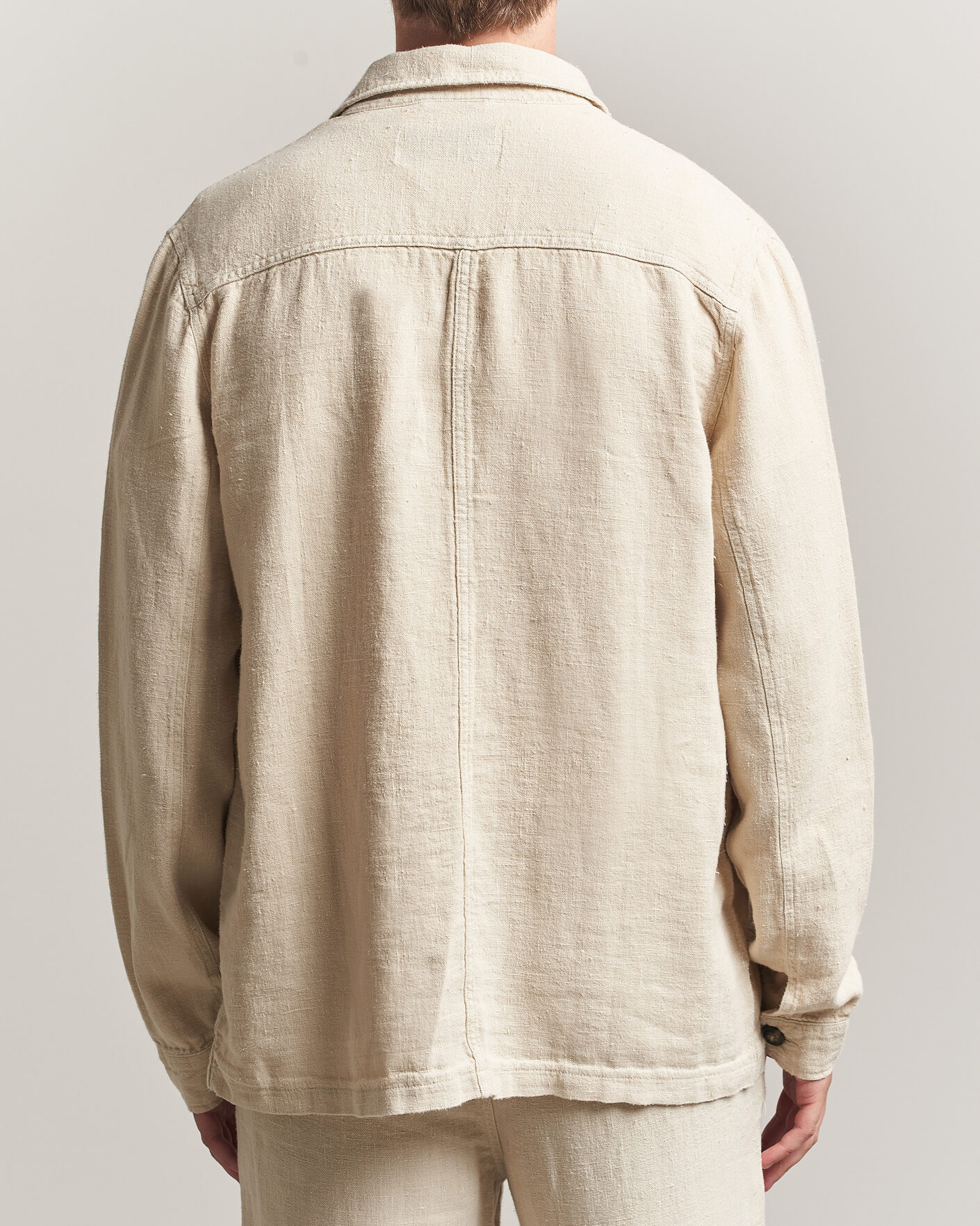 Herr | Skjortor | A Day's March | Original Linen Overshirt Oyster