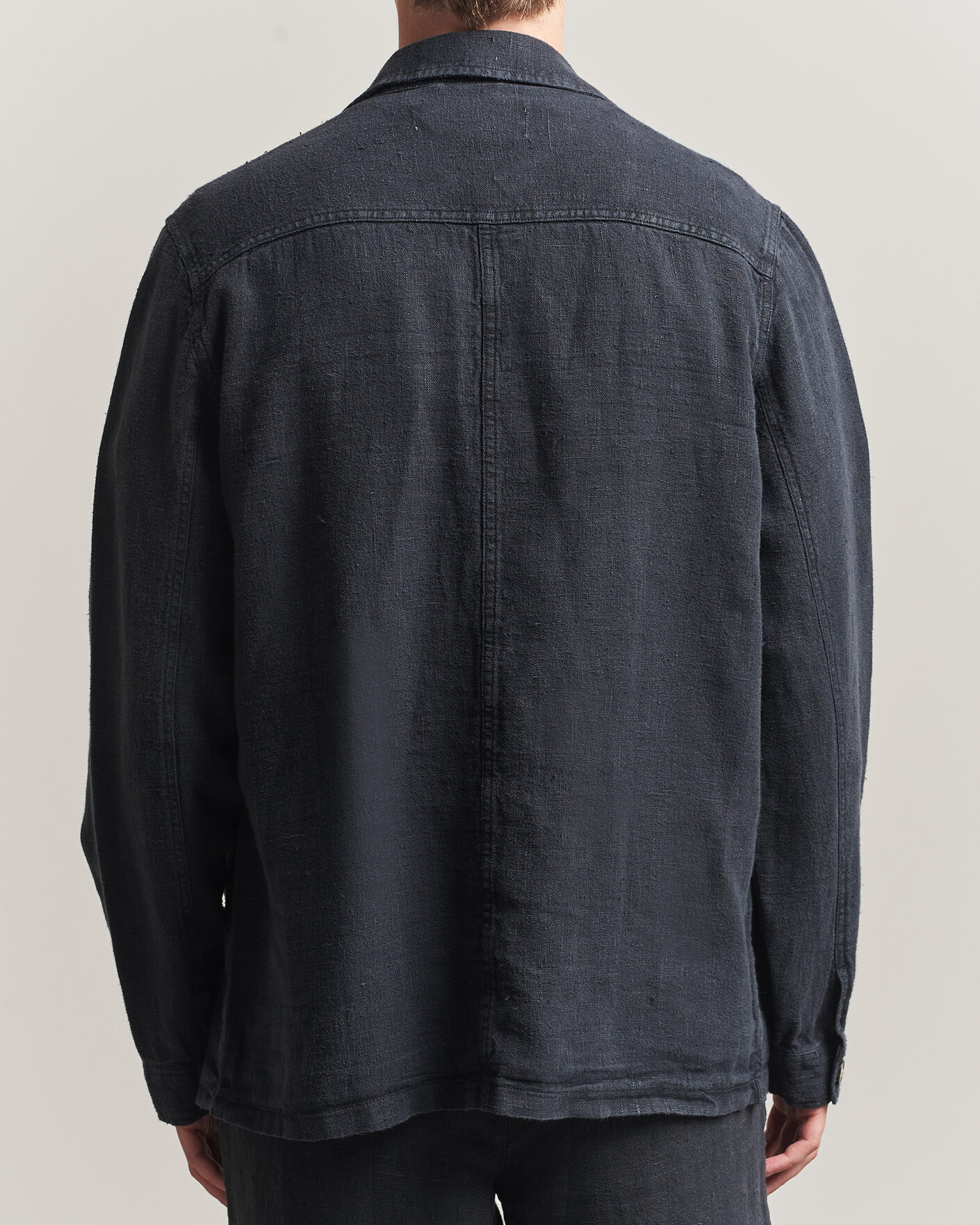 Herr | Skjortor | A Day's March | Original Linen Overshirt Black