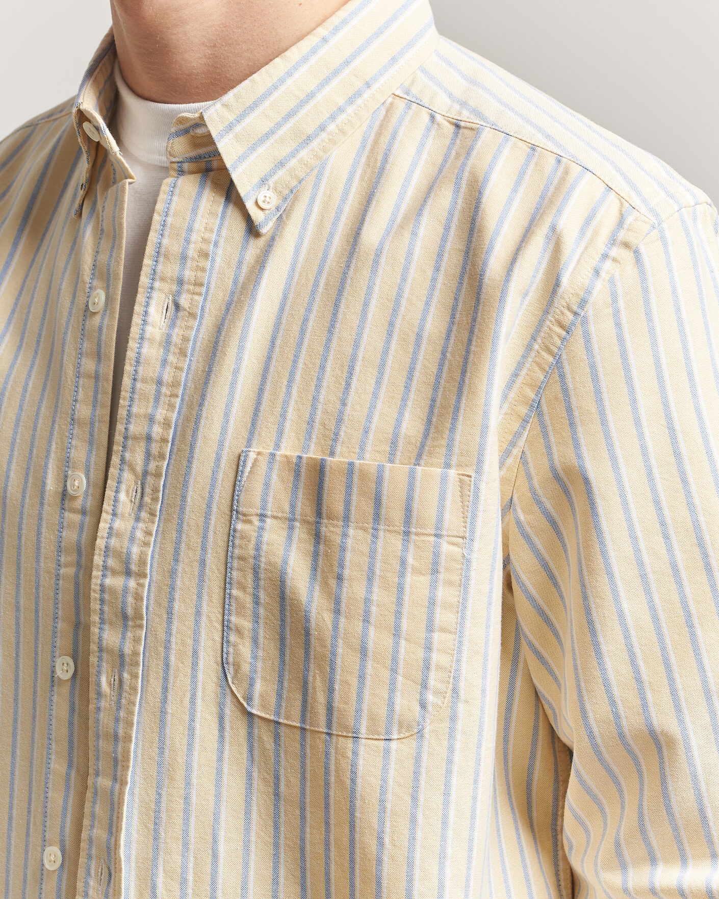 Herr | Skjortor | A Day's March | Original Oxford Shirt Yellow Multi