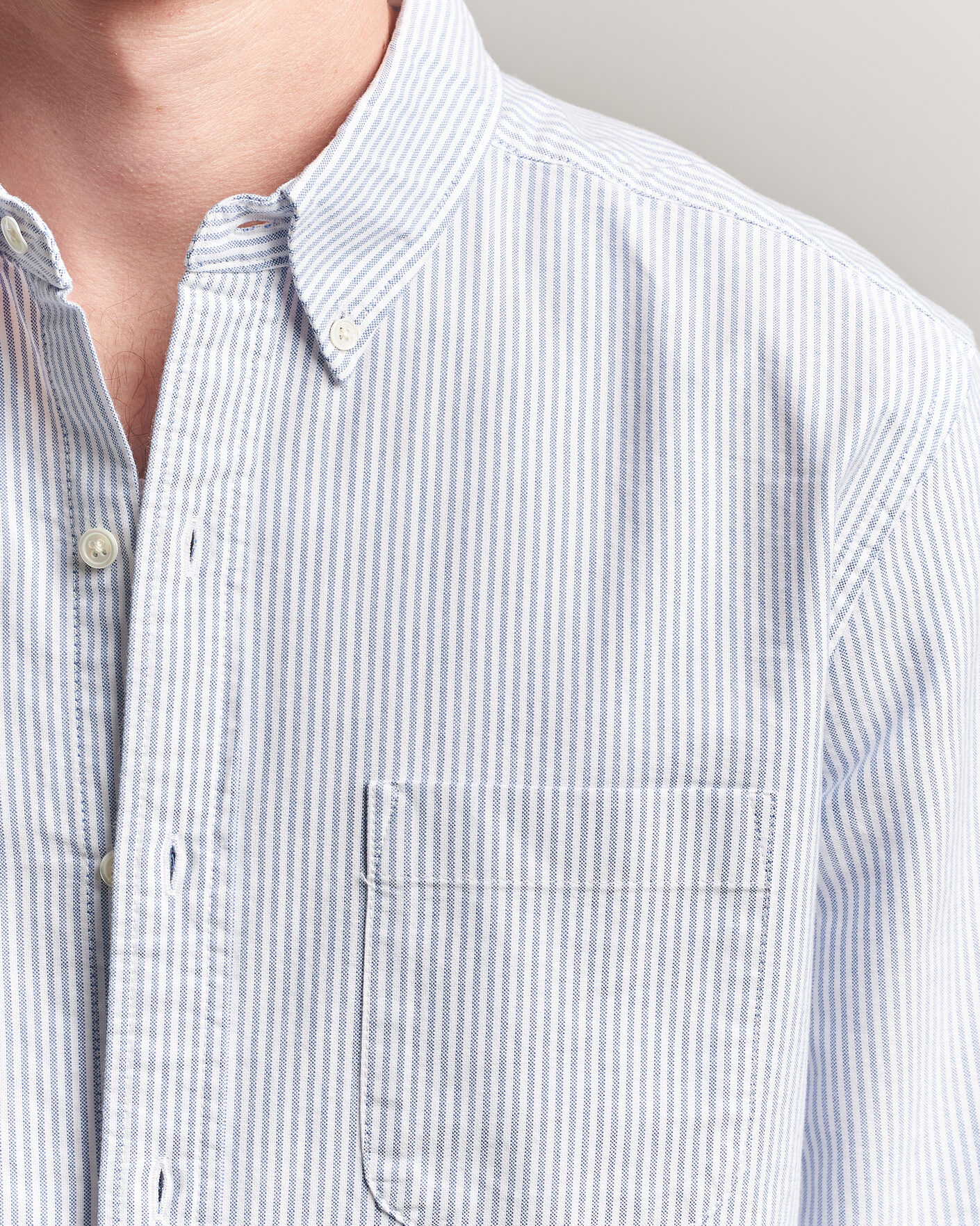 Herr | Skjortor | A Day's March | Original Oxford Shirt Blue/White