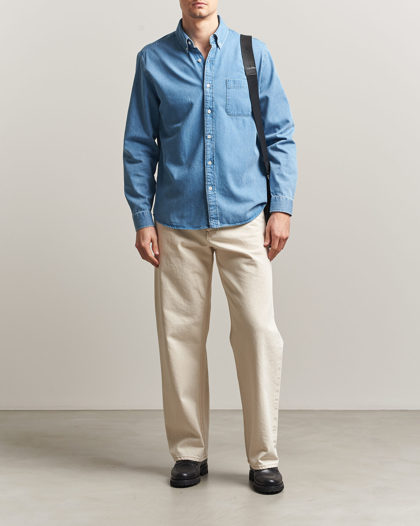 Herr | Skjortor | A Day's March | Original Denim Shirt Light Blue