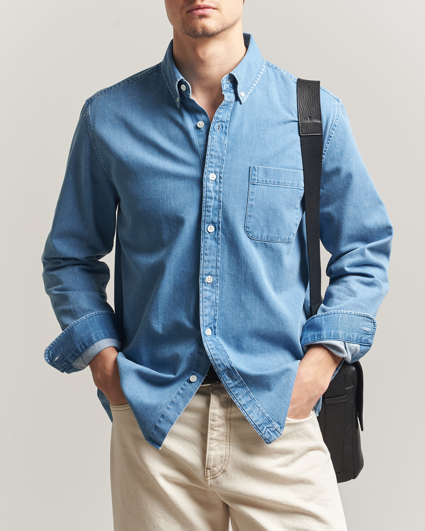 Herr | Skjortor | A Day's March | Original Denim Shirt Light Blue