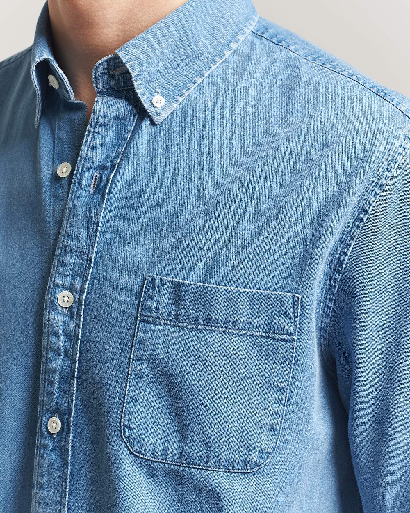Herr | Skjortor | A Day's March | Original Denim Shirt Light Blue