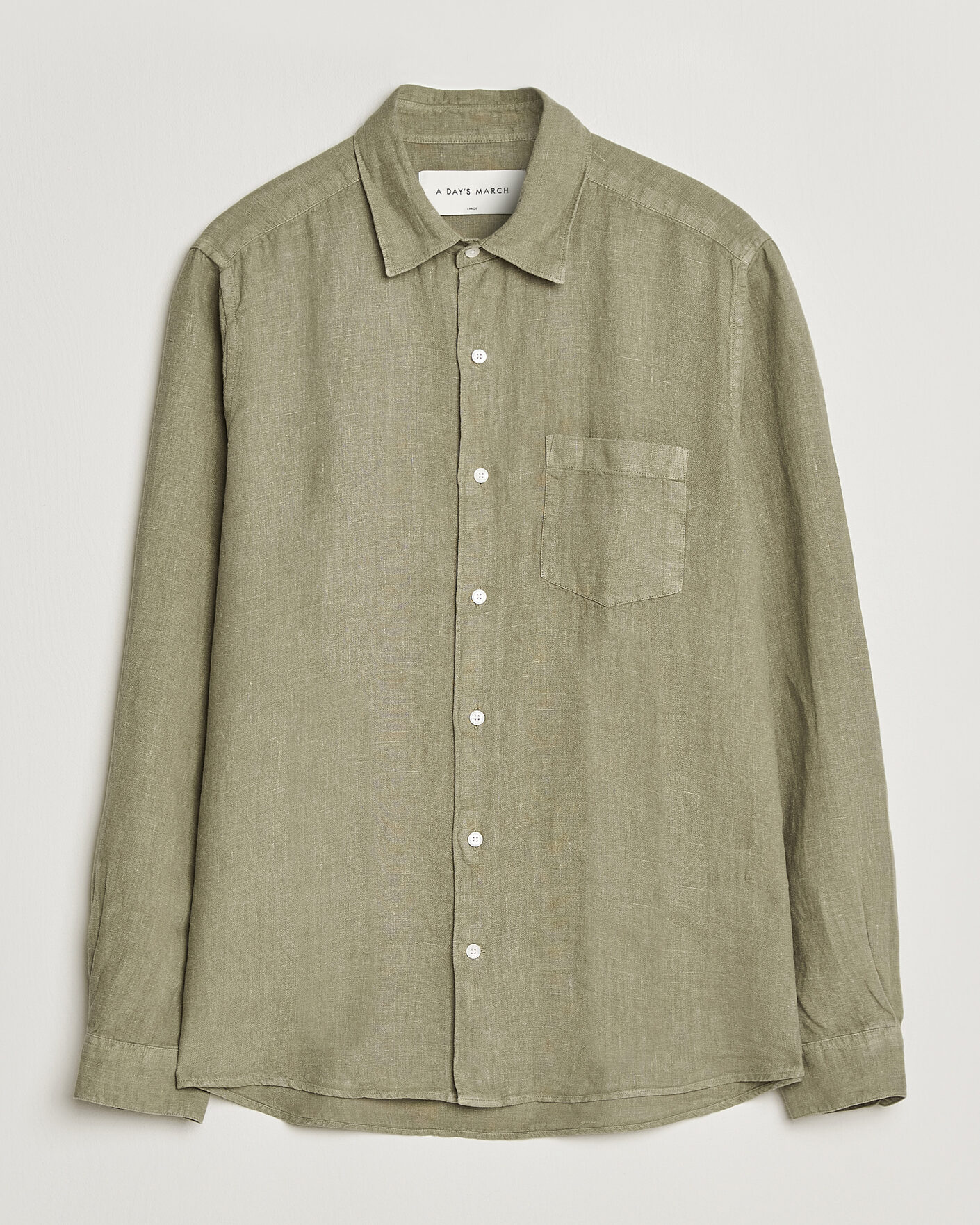 Herr | Skjortor | A Day's March | Daintree Linen Shirt Misty Green