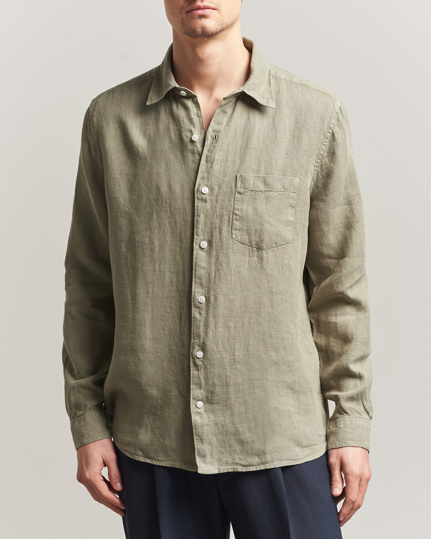 Herr | Skjortor | A Day's March | Daintree Linen Shirt Misty Green