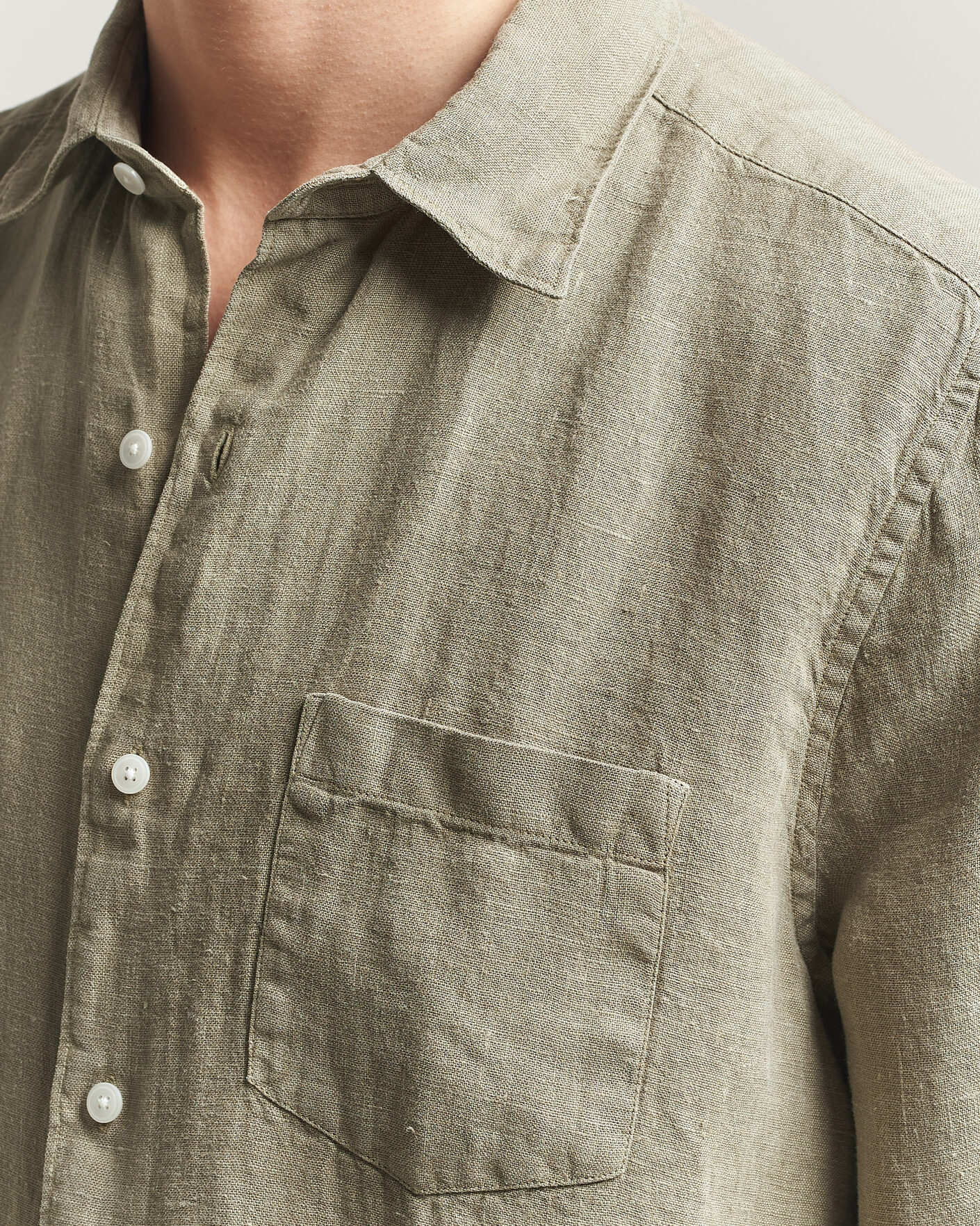 Herr | Skjortor | A Day's March | Daintree Linen Shirt Misty Green