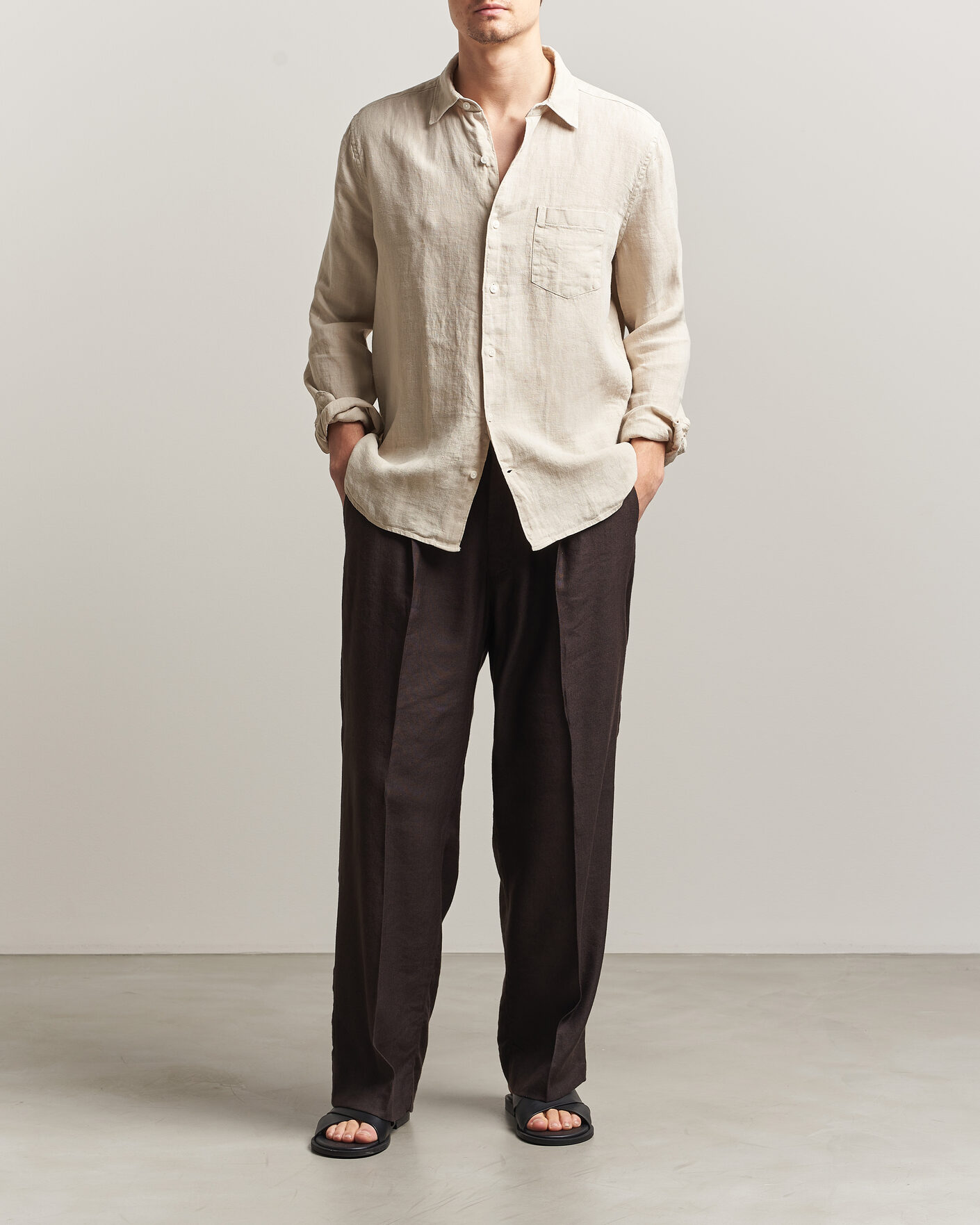 Herr | Skjortor | A Day's March | Daintree Linen Shirt Moonstruck