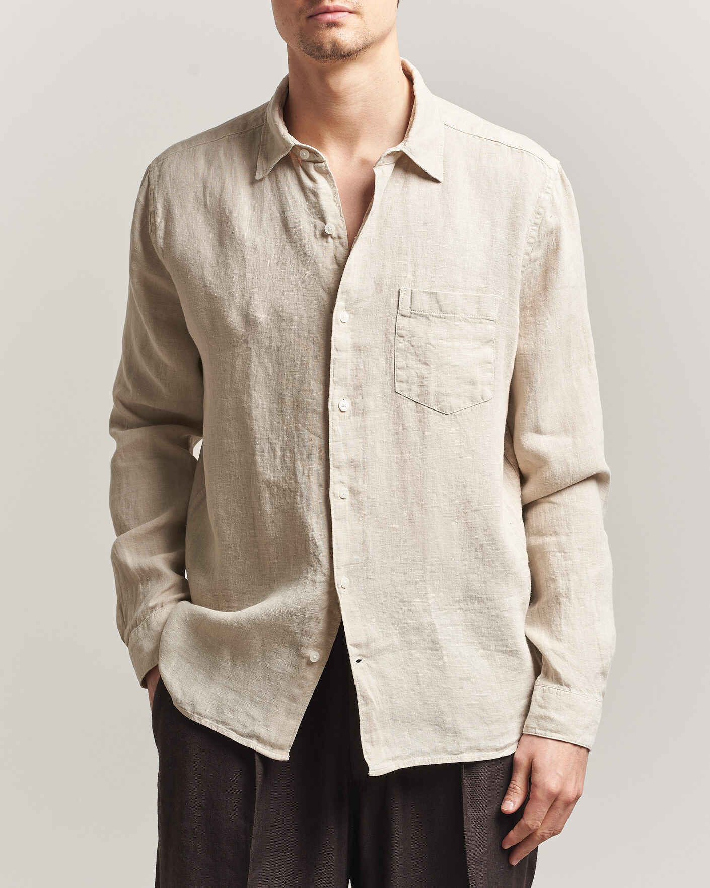 Herr | Skjortor | A Day's March | Daintree Linen Shirt Moonstruck