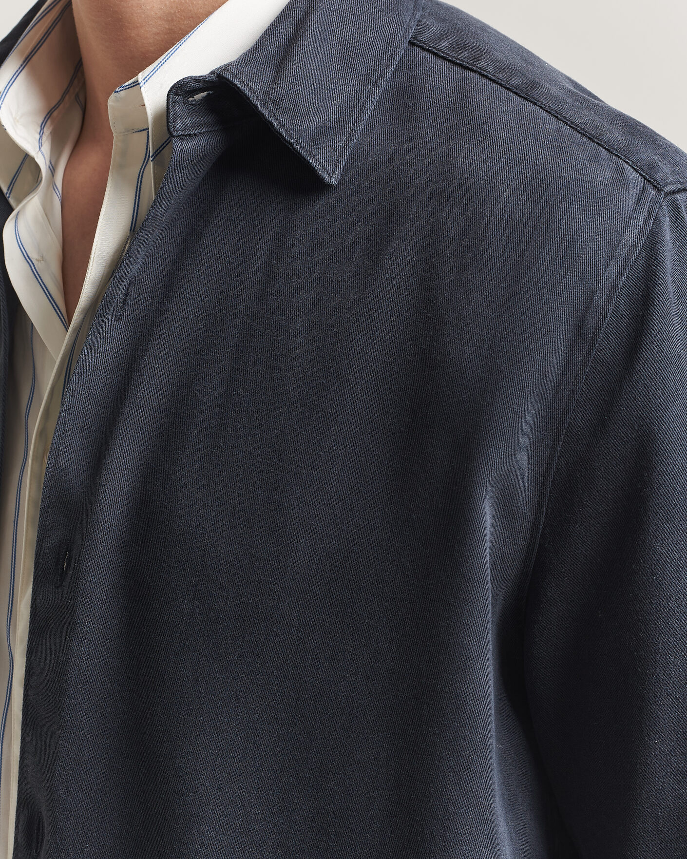 Herr | Skjortor | A Day's March | Clean Cut Lyocell Shirt Navy