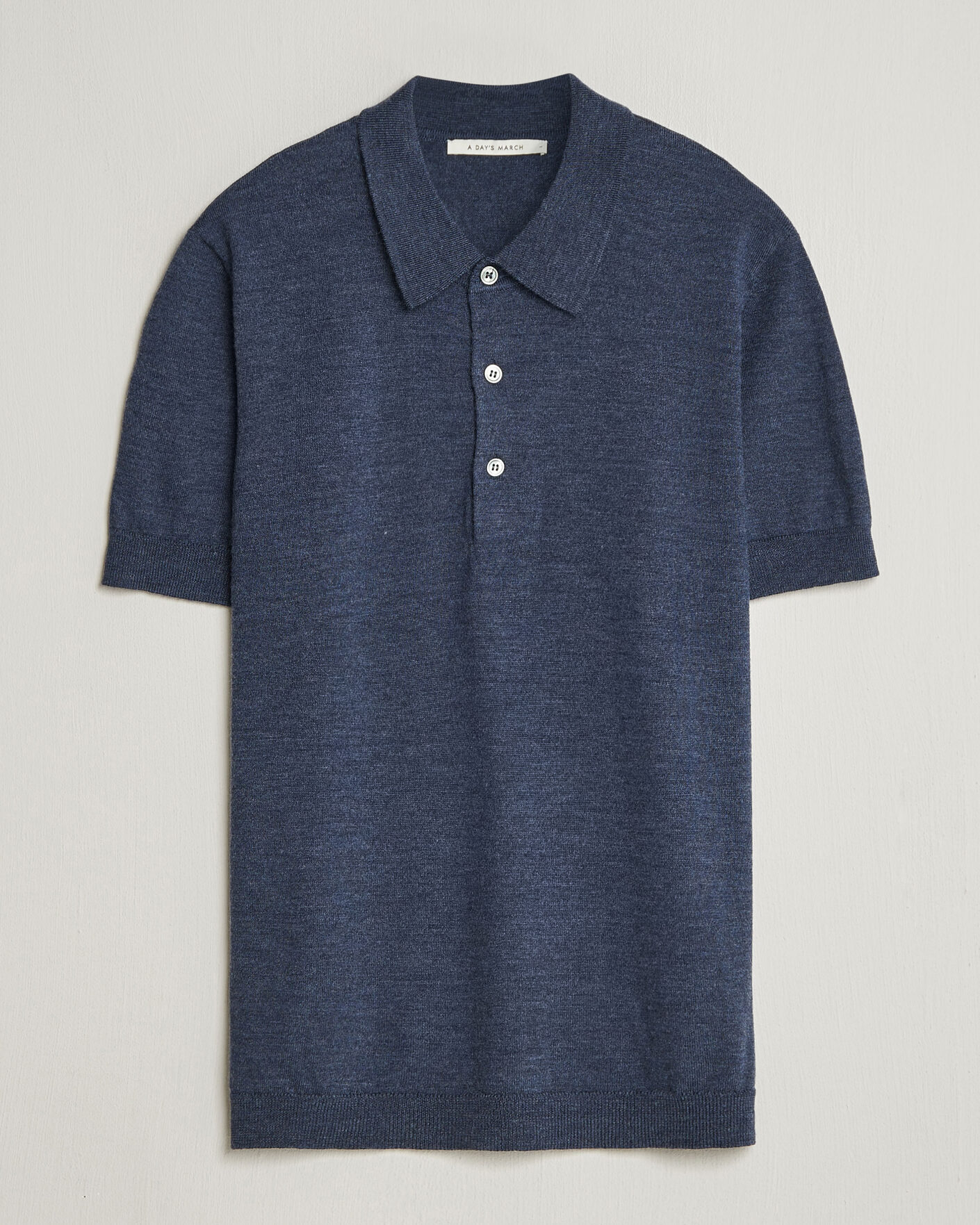 Herr | Pikéer | A Day's March | Rosehall Knitted Polo Storm Blue