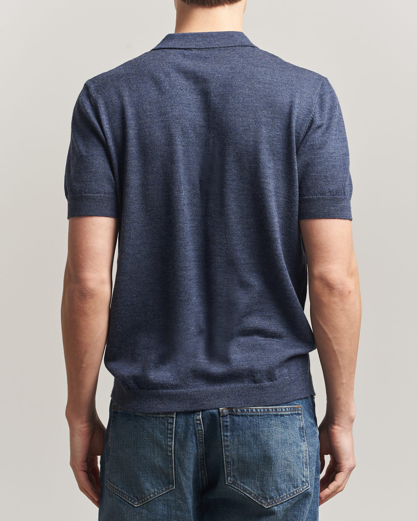 Herr | Pikéer | A Day's March | Rosehall Knitted Polo Storm Blue