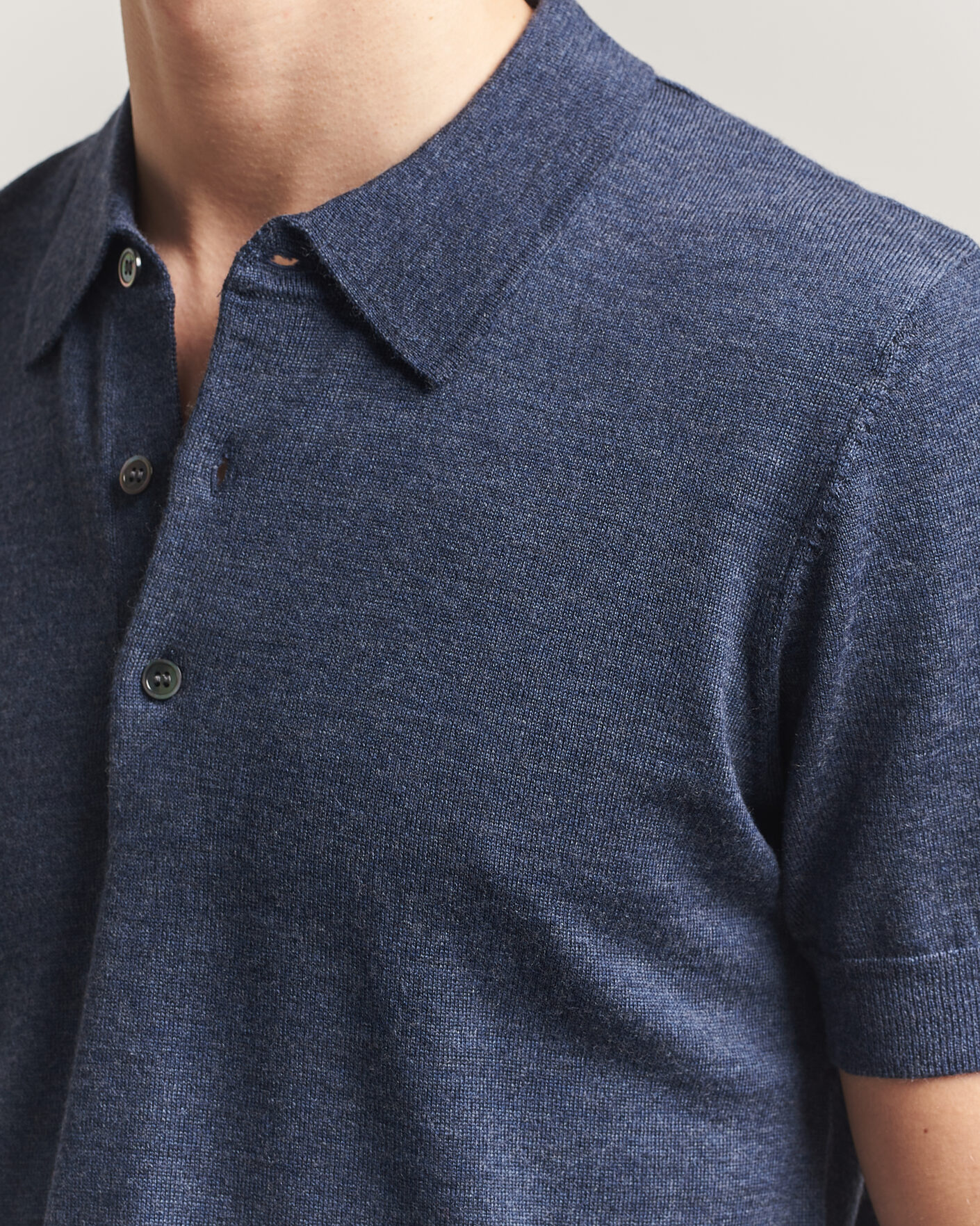 Herr | Pikéer | A Day's March | Rosehall Knitted Polo Storm Blue