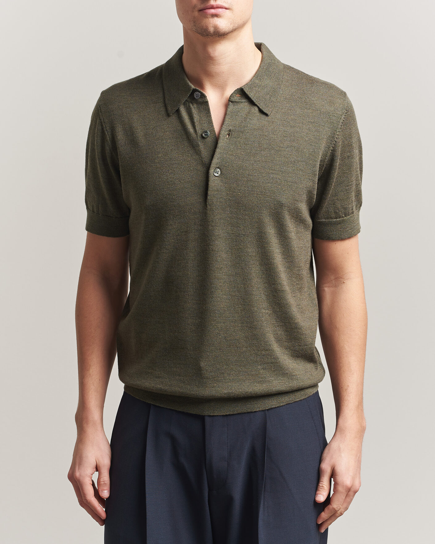 Herr | Pikéer | A Day's March | Rosehall Knitted Polo Forrest Green