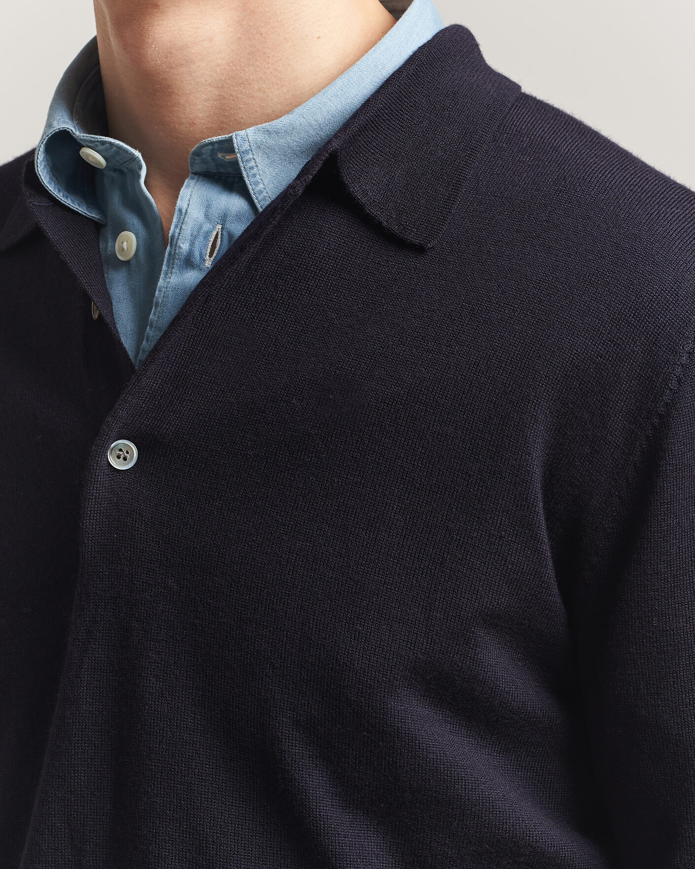 Herr | Tröjor | A Day's March | Ambroz Merino Polo Navy
