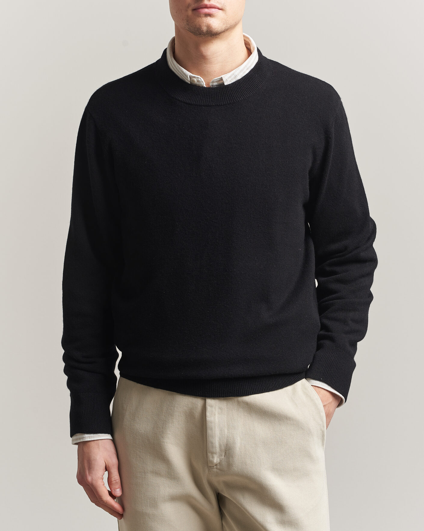 Herr | Tröjor | A Day's March | Marlow Cashmere Blend Sweater Black