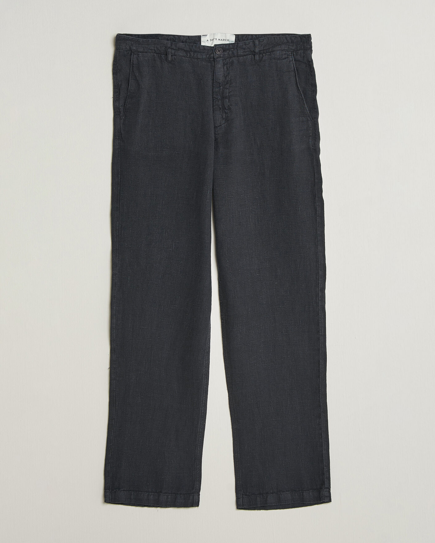 Herr | Byxor | A Day's March | Redwood Linen Trousers Black