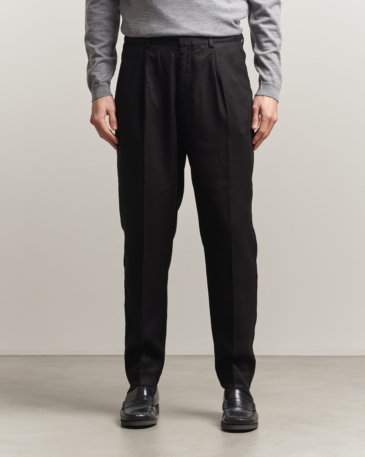 Herr | Byxor | A Day's March | Smart Lyocell Trousers Black