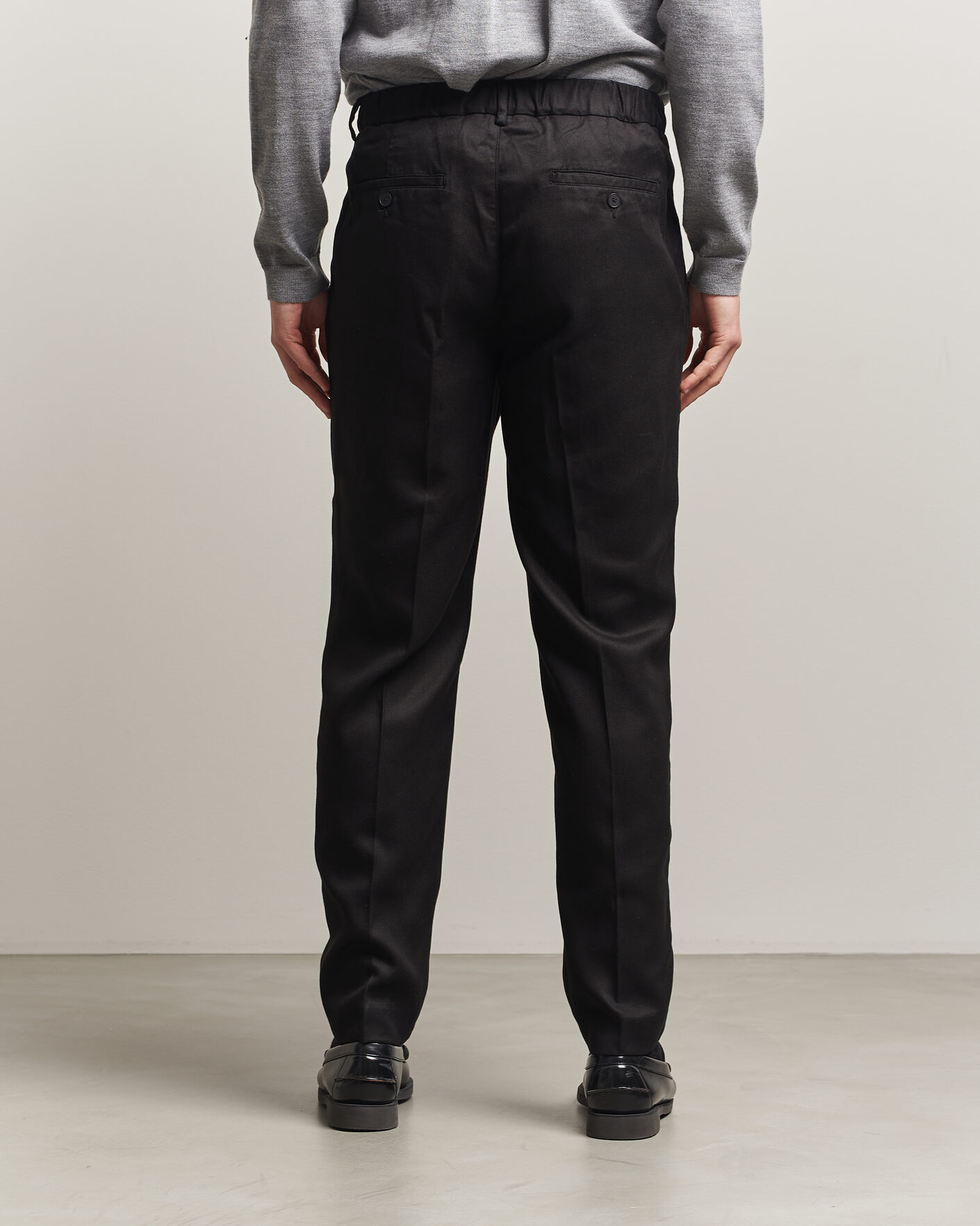 Herr | Byxor | A Day's March | Smart Lyocell Trousers Black