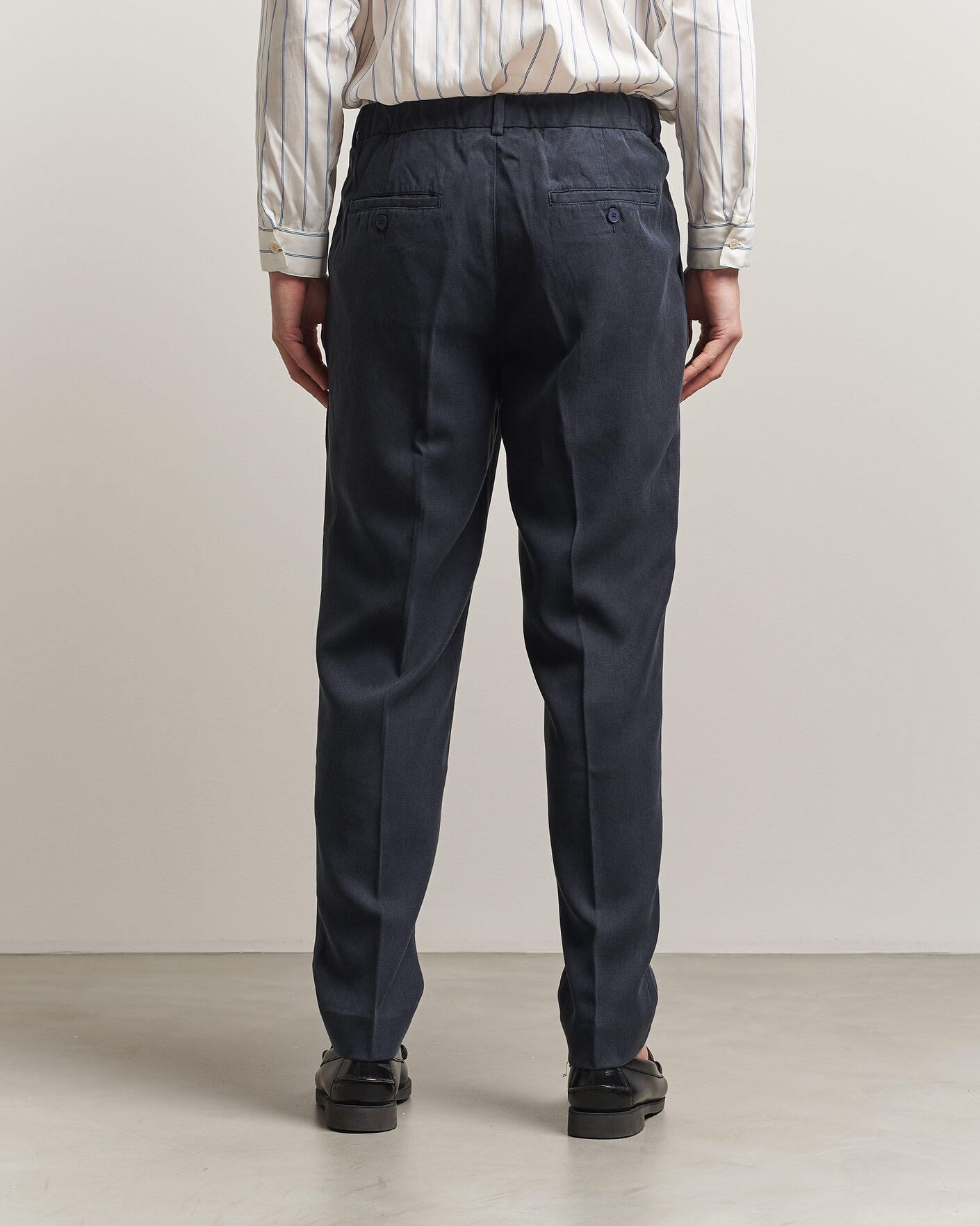 Herr | Byxor | A Day's March | Smart Lyocell Trousers Navy