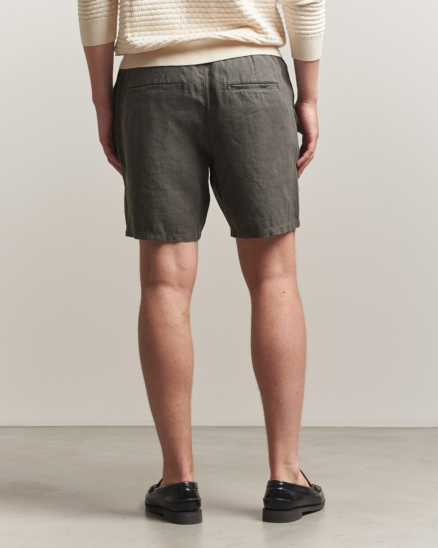 Herr | Shorts | A Day's March | Ipu Linen Drawstring Shorts Olive