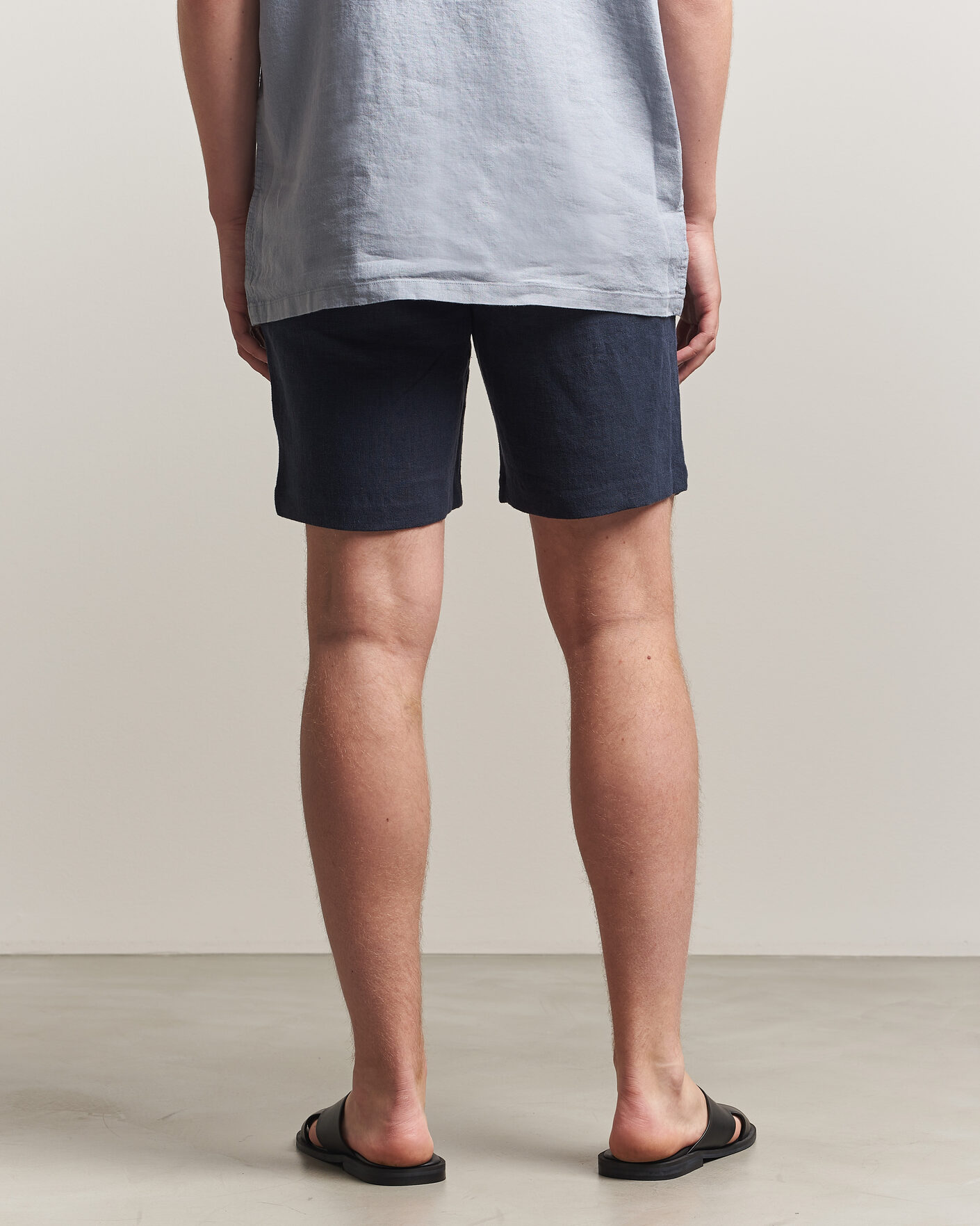 Herr | Shorts | A Day's March | Luny Linen Shorts Navy