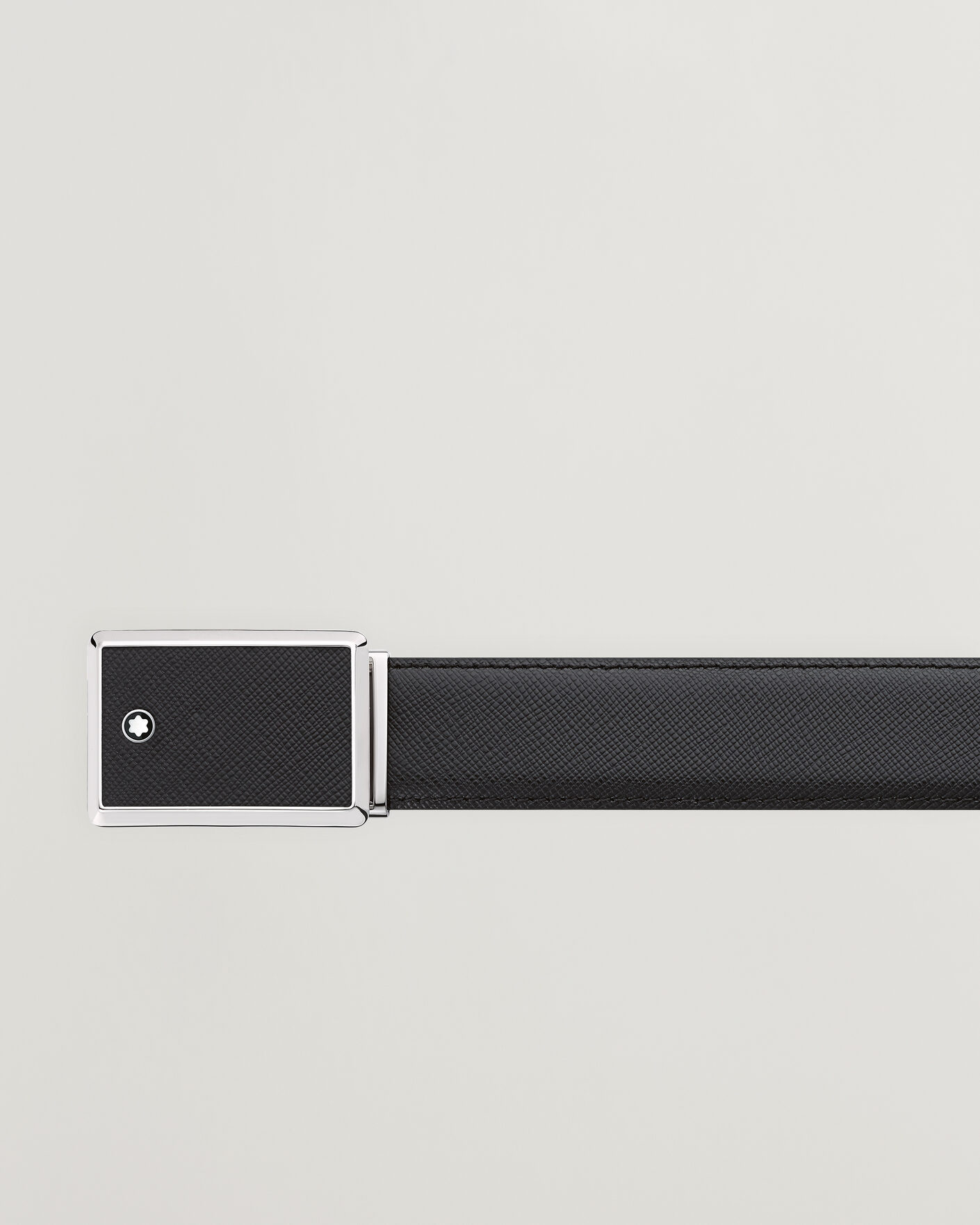 Herr | Bälten | Montblanc | Marquetry Plate 30mm Leather Belt Black