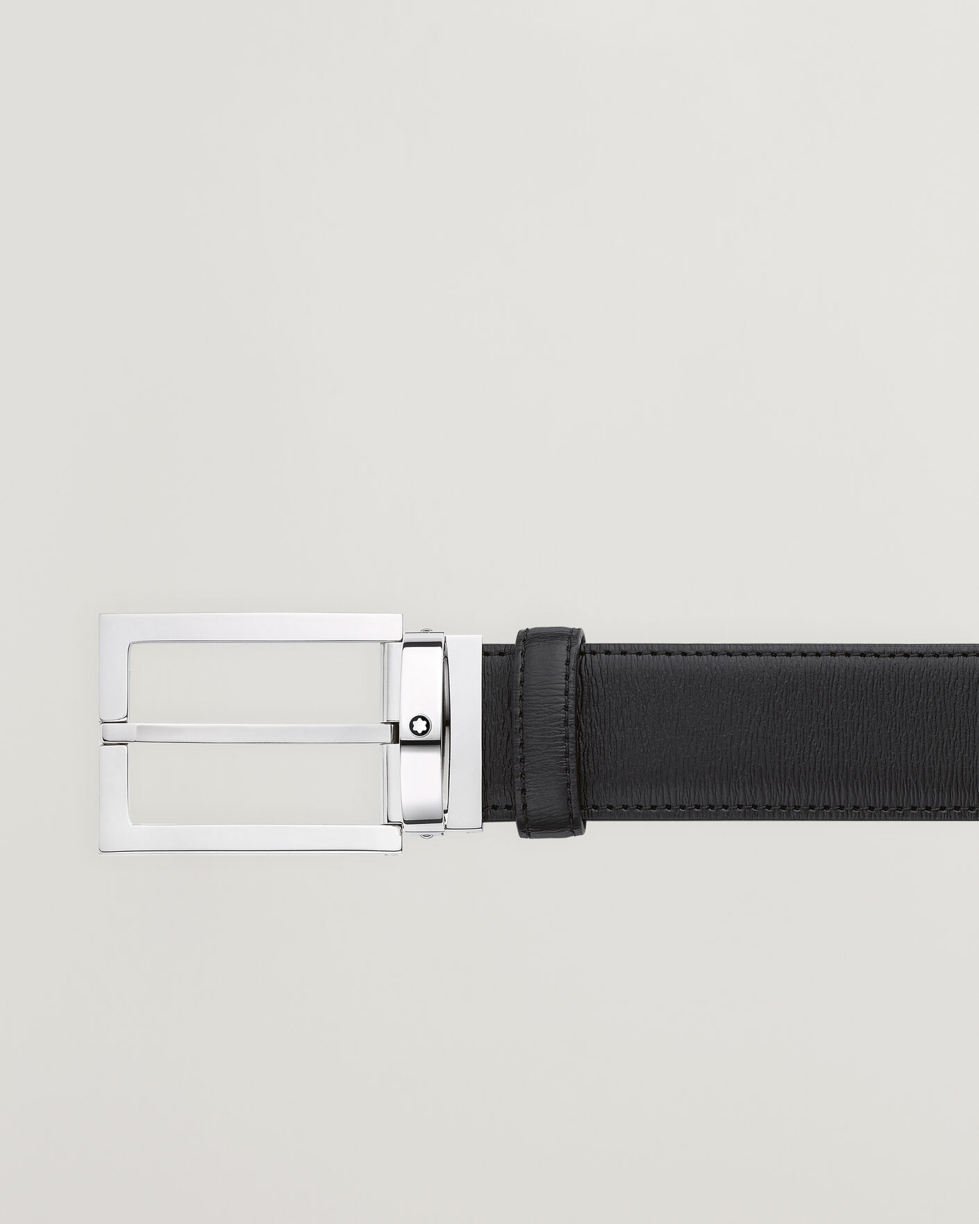 Herr | Bälten | Montblanc | Rectangular 35mm Leather Belt Black
