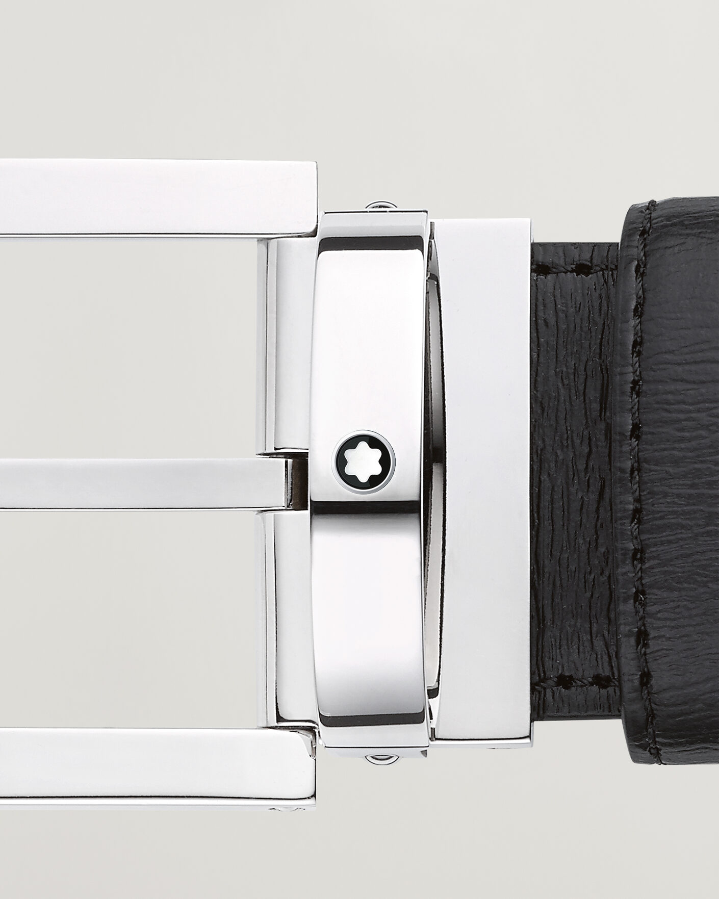 Herr | Bälten | Montblanc | Rectangular 35mm Leather Belt Black