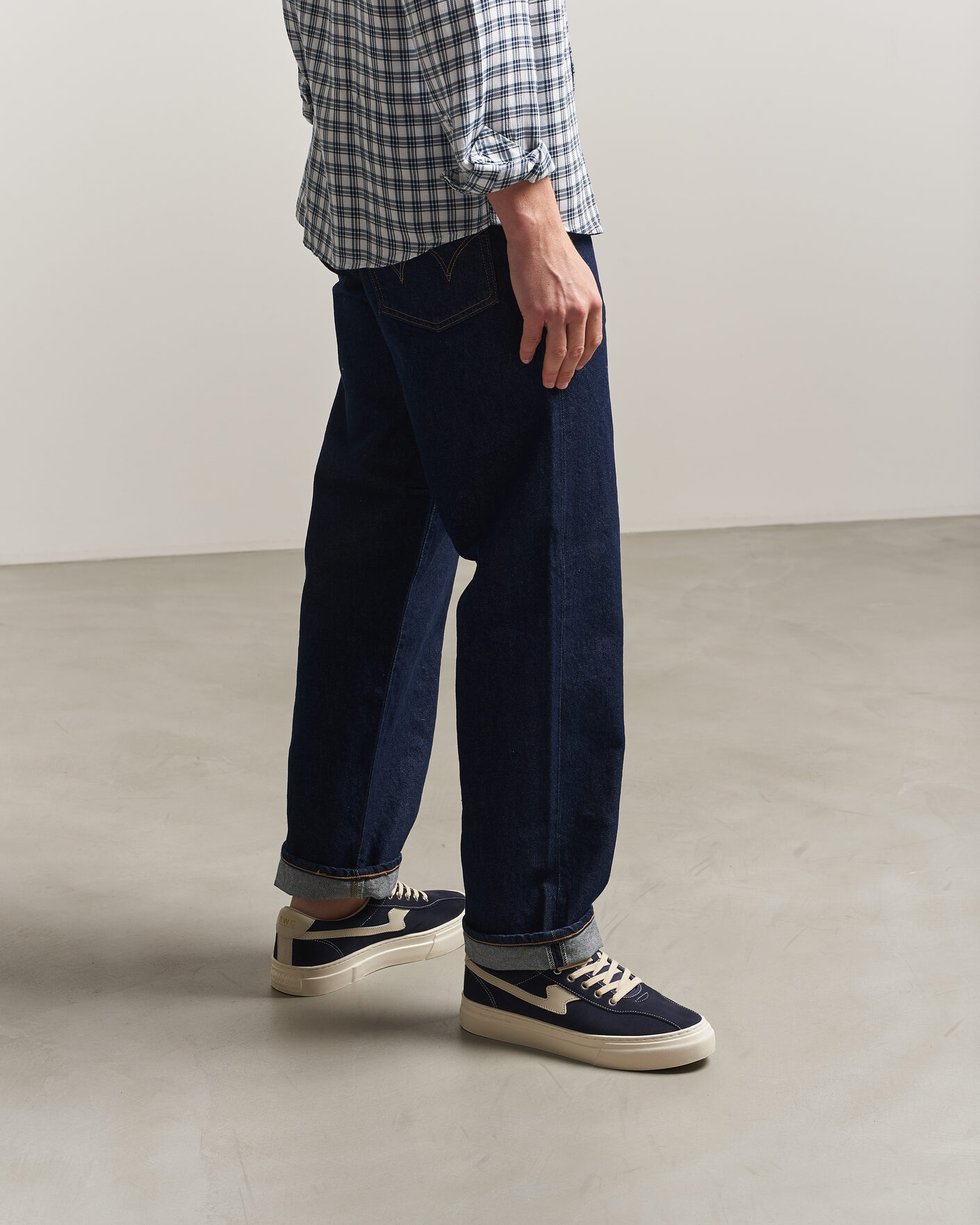 Herr | Sneakers | Stepney Workers Club | Dellow S-Strike Cupsole Suede Sneaker Navy