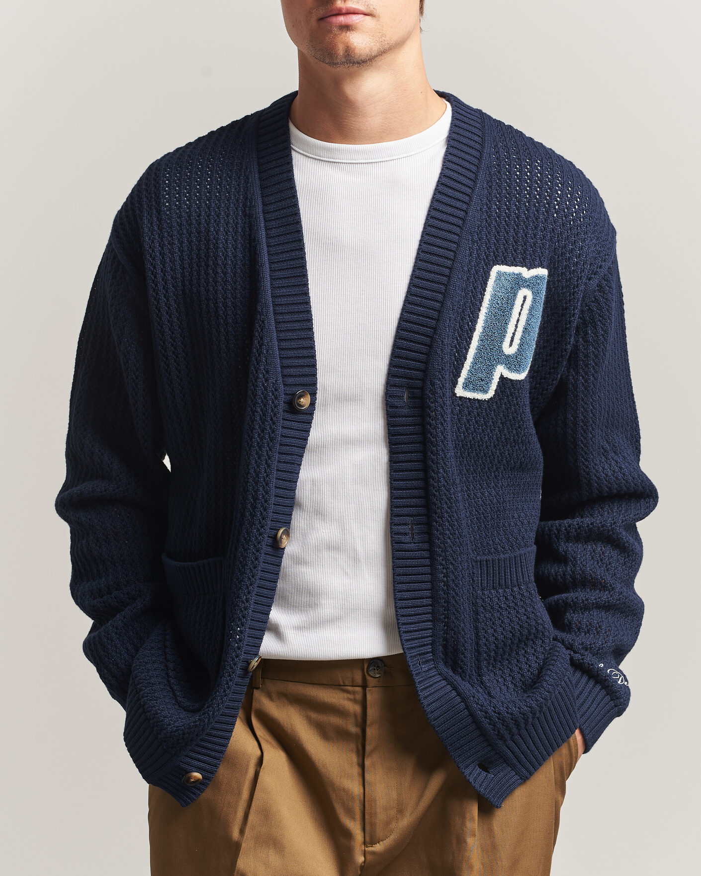 Herr | Tröjor | LES DEUX | Prince Lace Knitted Cardigan Dark Navy