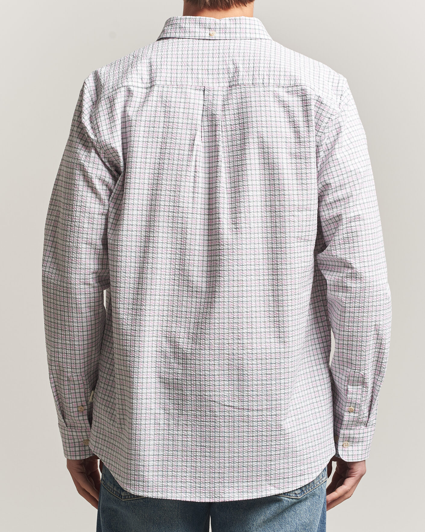 Herr | Skjortor | LES DEUX | Prince Seersucker Check Shirt Ivory