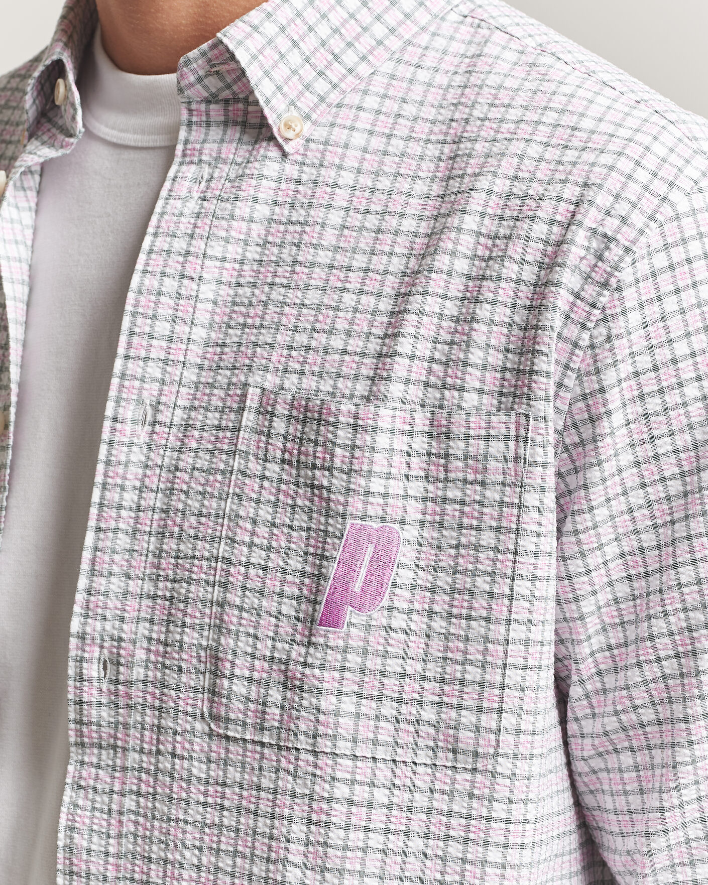 Herr | Skjortor | LES DEUX | Prince Seersucker Check Shirt Ivory