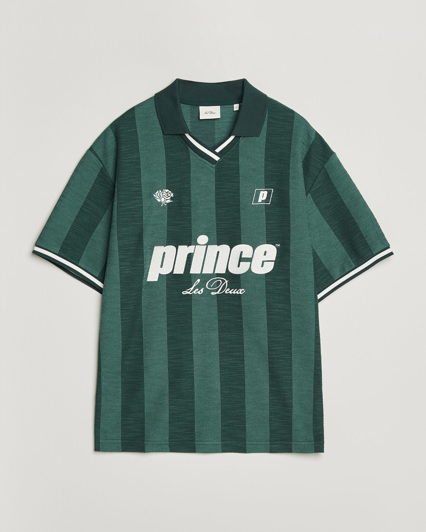 Herr | Pikéer | LES DEUX | Prince Stripe Jaquard Polo Pineneedle Green