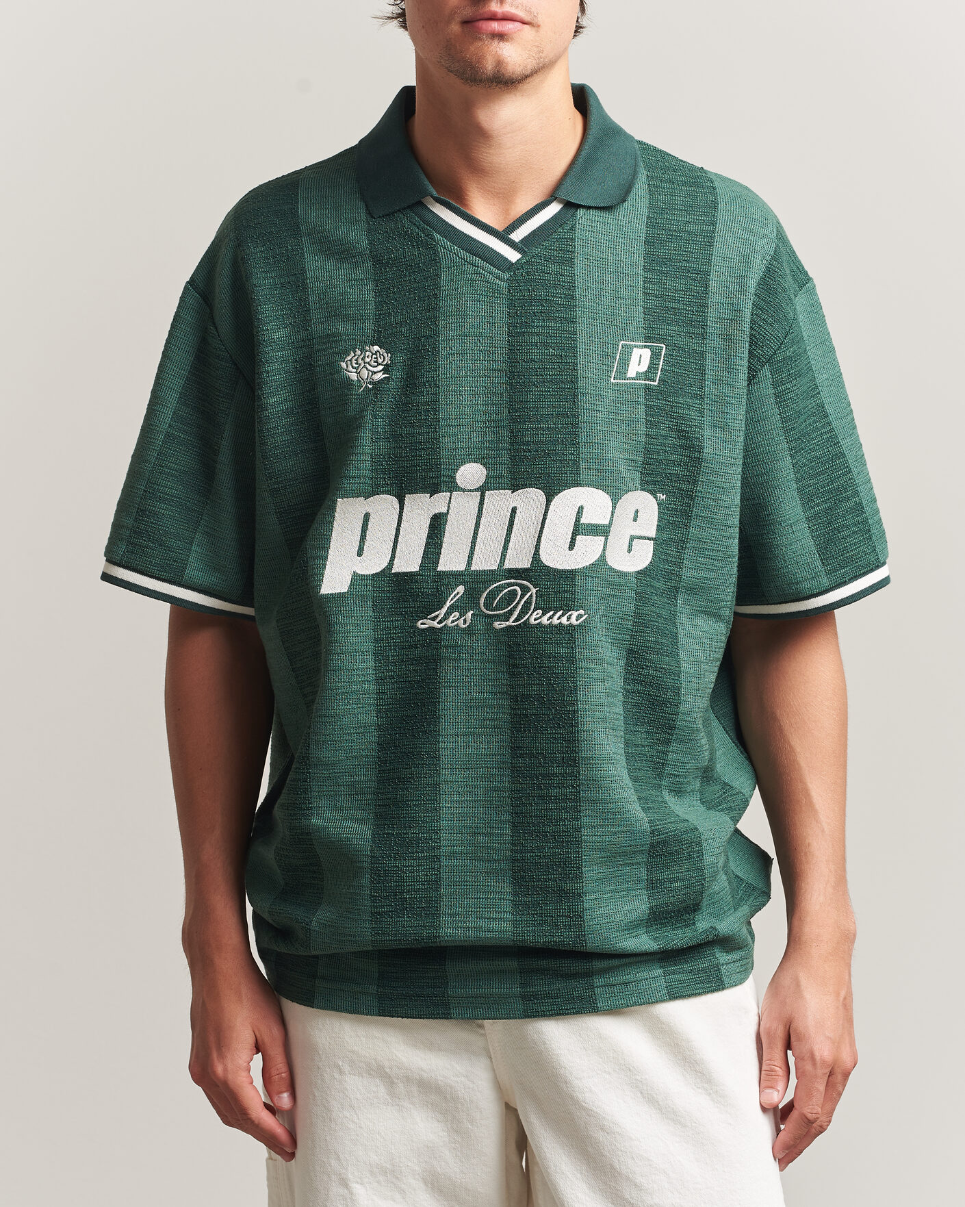 Herr | Pikéer | LES DEUX | Prince Stripe Jaquard Polo Pineneedle Green