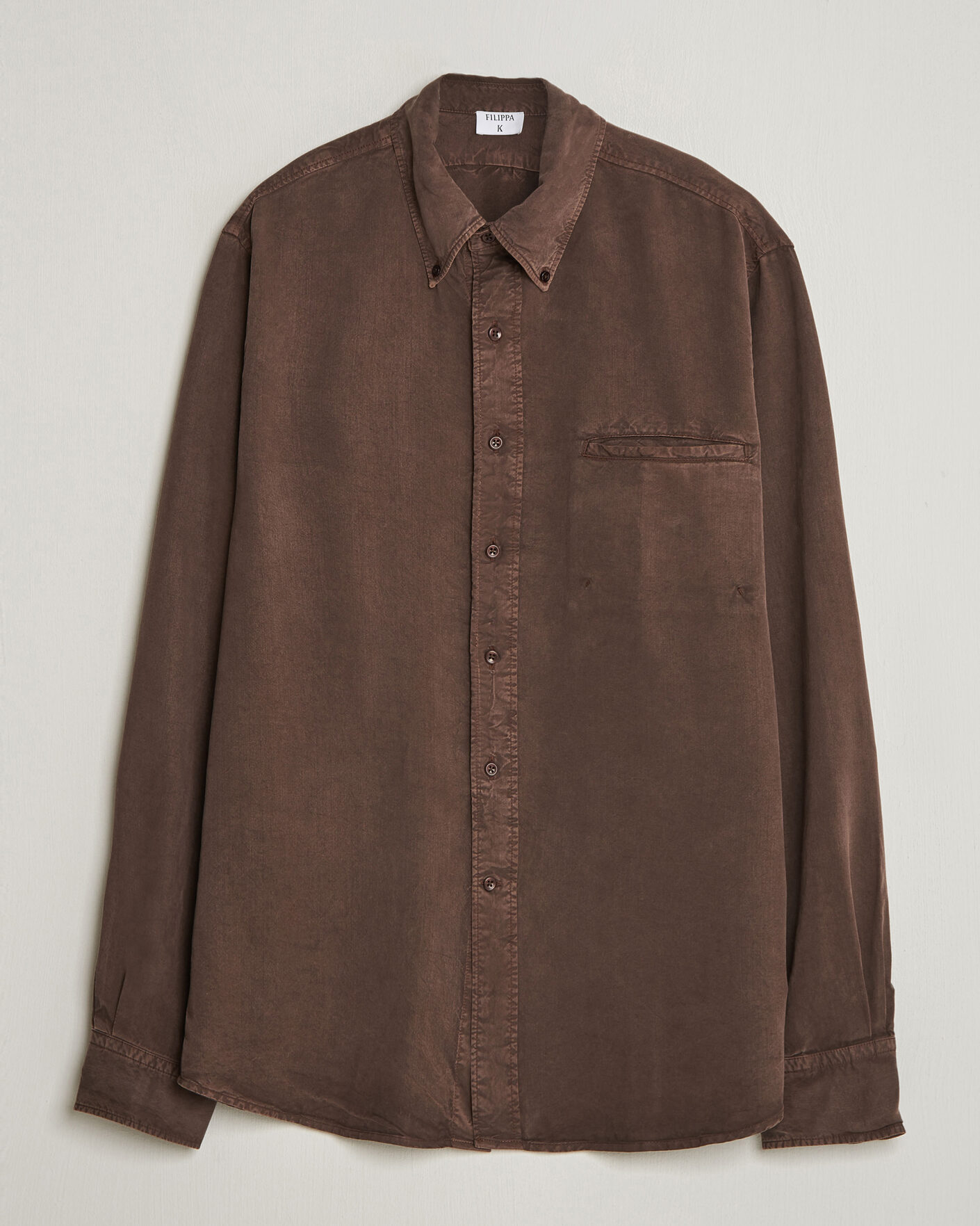 Herr | Skjortor | Filippa K | Zack Lyocell Shirt Dark Chocolate
