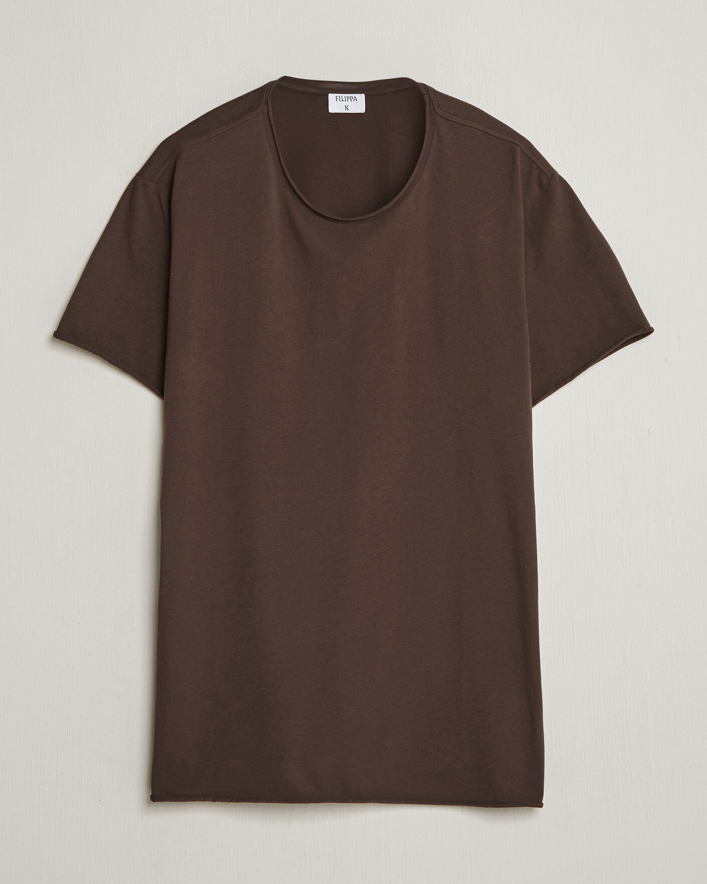 Herr | T-Shirts | Filippa K | Roll Neck Crew Neck T-Shirt Dark Chocolate