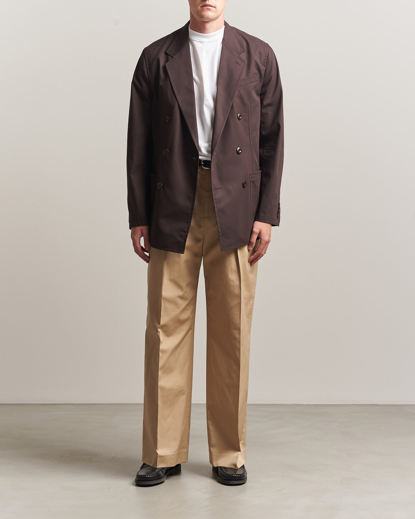Herr | Kavajer | Filippa K | Reese Cotton Double Breasted Blazer Dark Chocolate