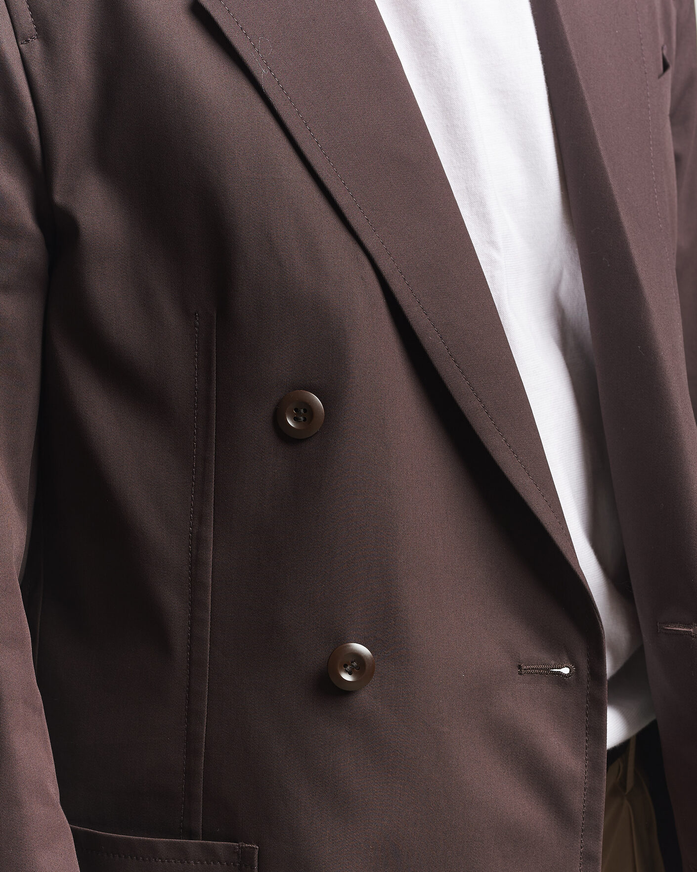 Herr | Kavajer | Filippa K | Reese Cotton Double Breasted Blazer Dark Chocolate