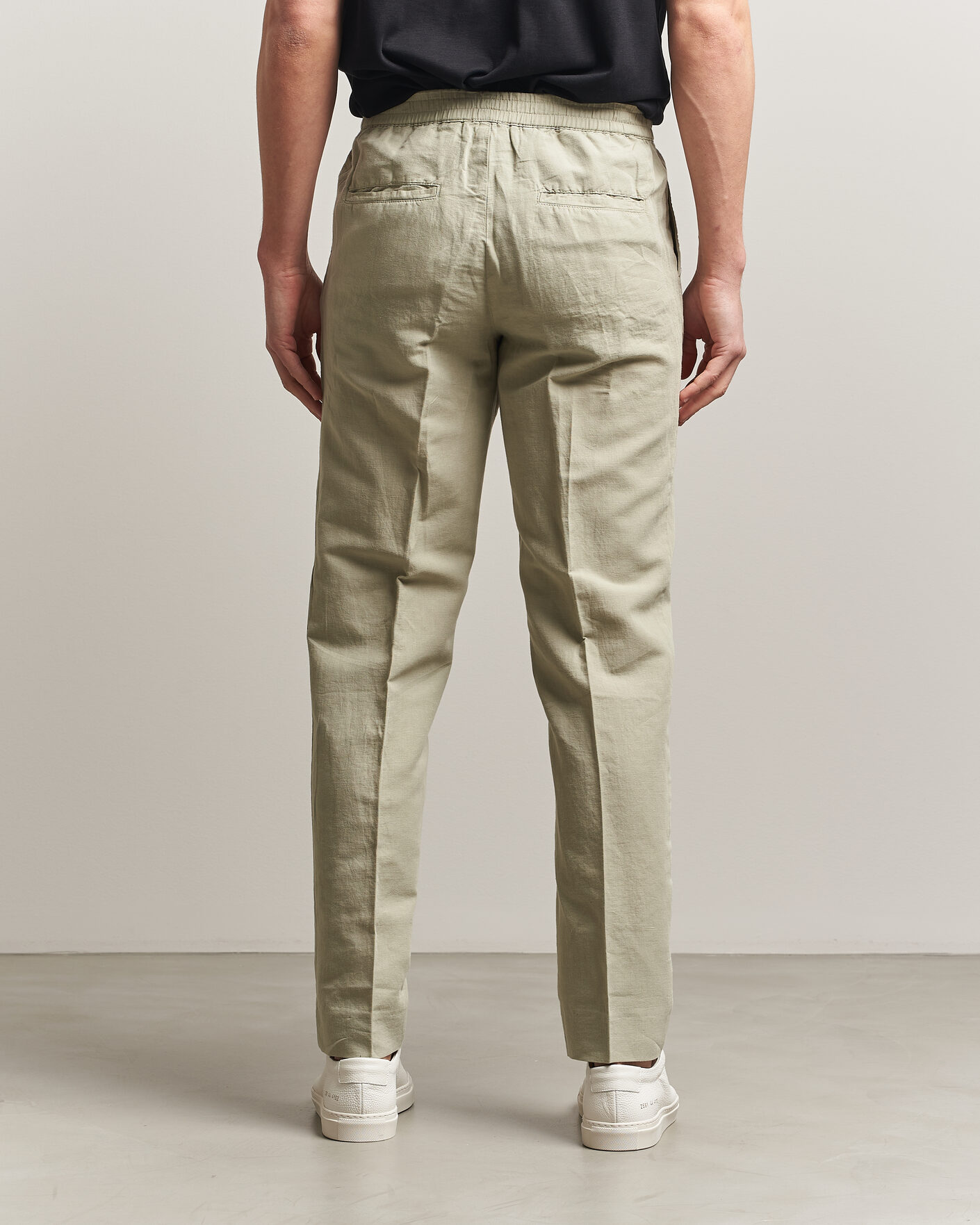 Herr | Byxor | Filippa K | Theo Relaxed Linen/Cotton Drawstring Trousers Light Green