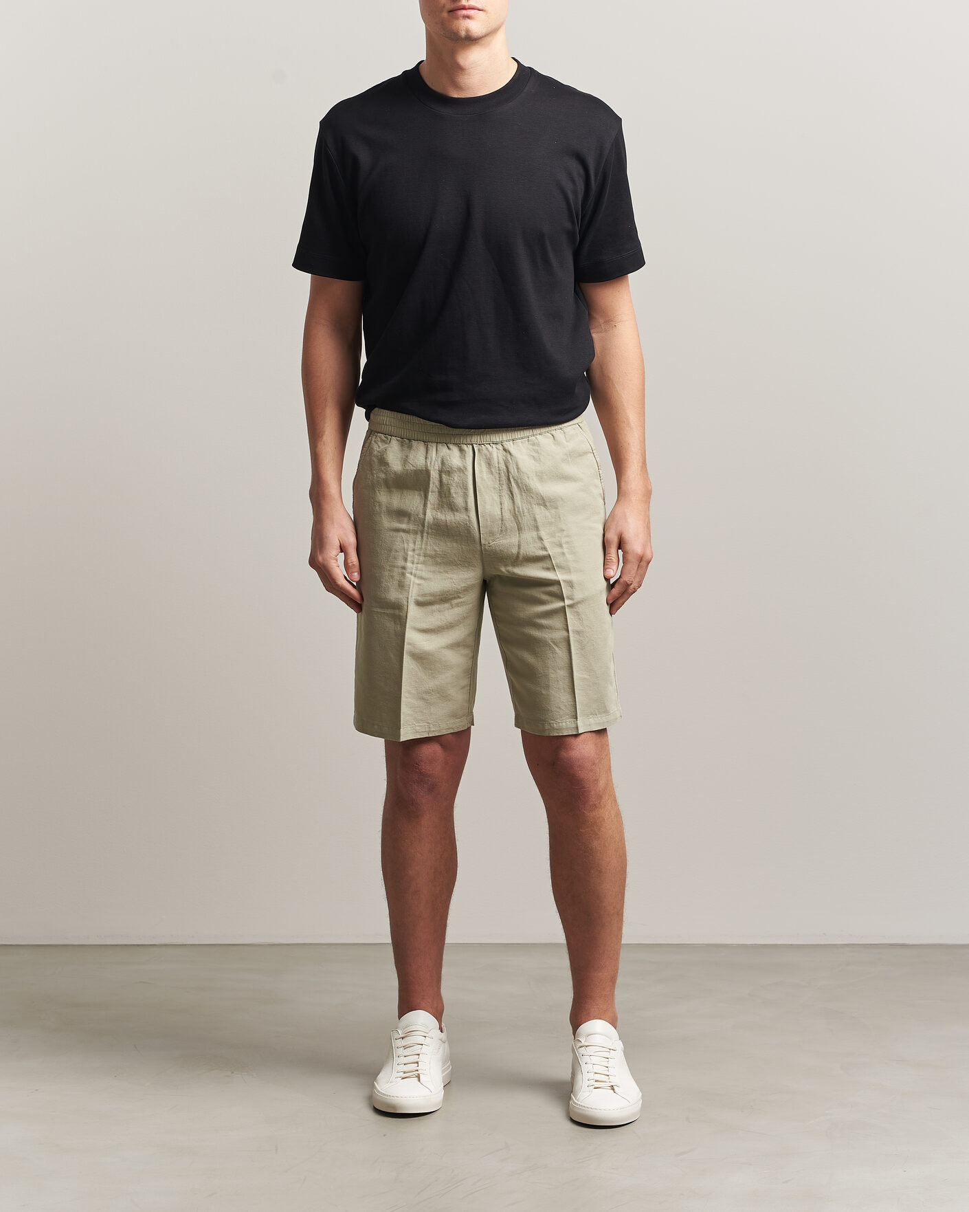 Herr | Shorts | Filippa K | Theo Relaxed Linen/Cotton Drawstring Shorts Light Green
