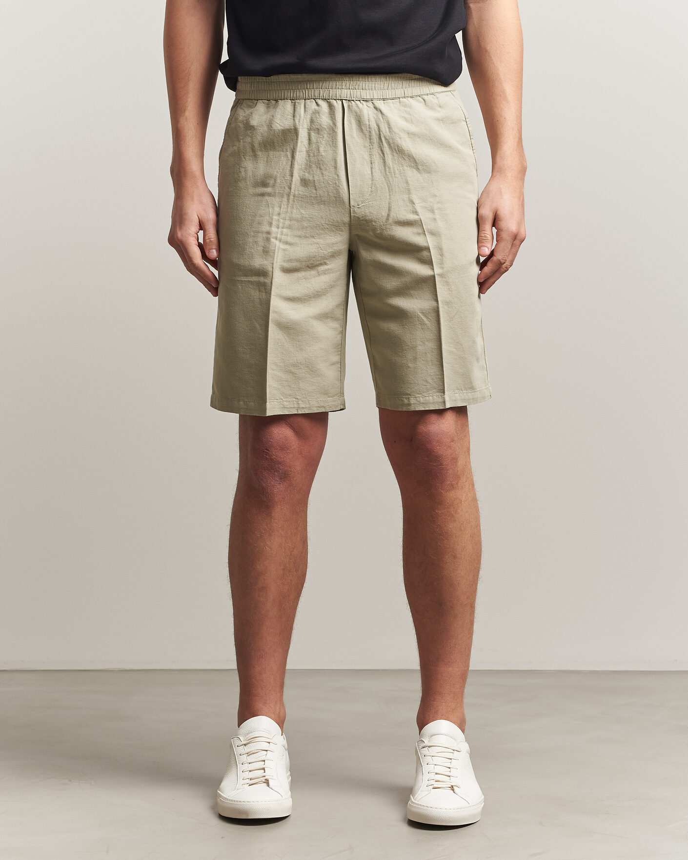 Herr | Shorts | Filippa K | Theo Relaxed Linen/Cotton Drawstring Shorts Light Green