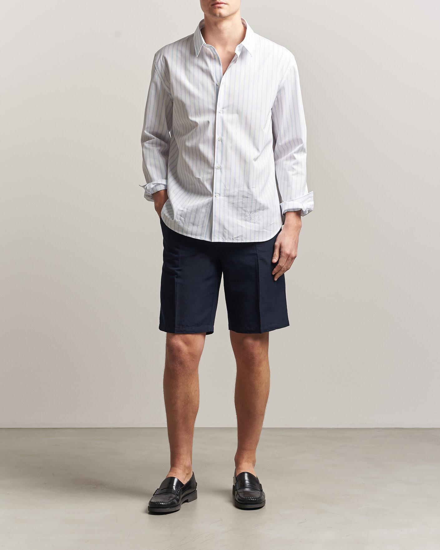Herr | Shorts | Filippa K | Theo Relaxed Linen/Cotton Drawstring Shorts Navy